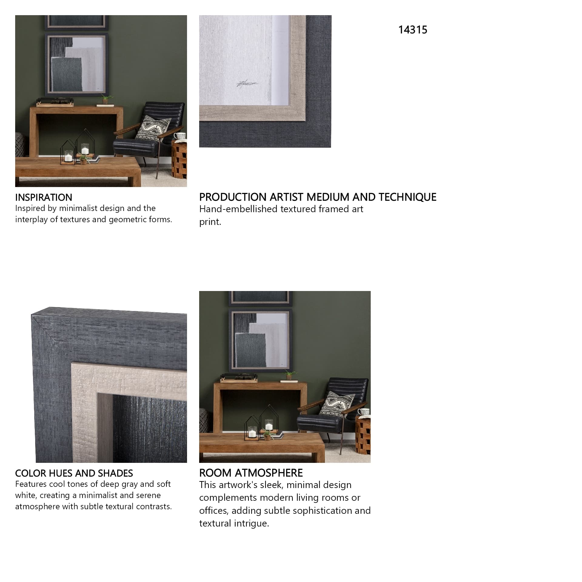 Blocks I by Mercana Studio a Hand Embellished Textured Framed Art Print — in a styled room