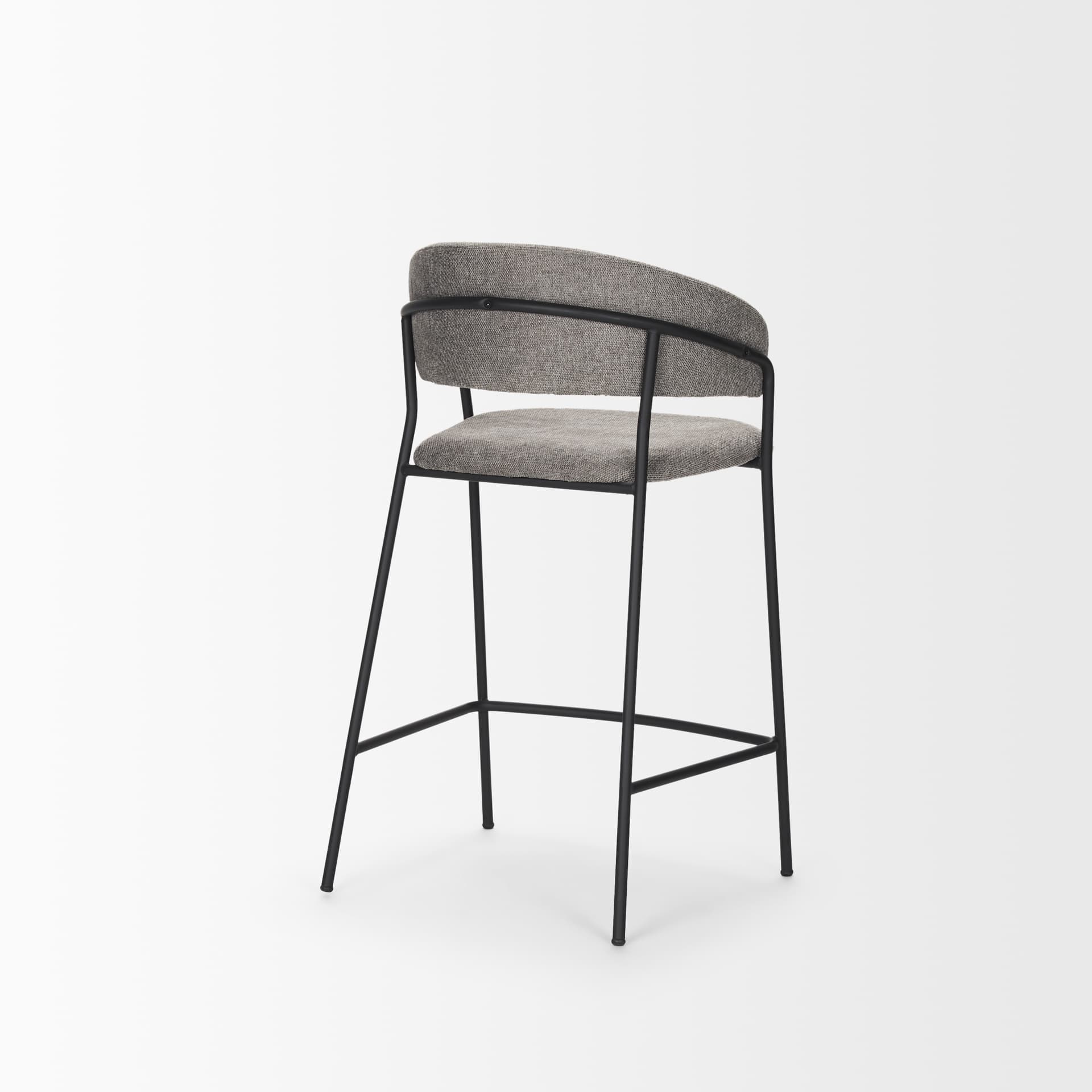 Carolyn Low Back 25.9in Seat Counter Stool | Gray Fabric — product photograph