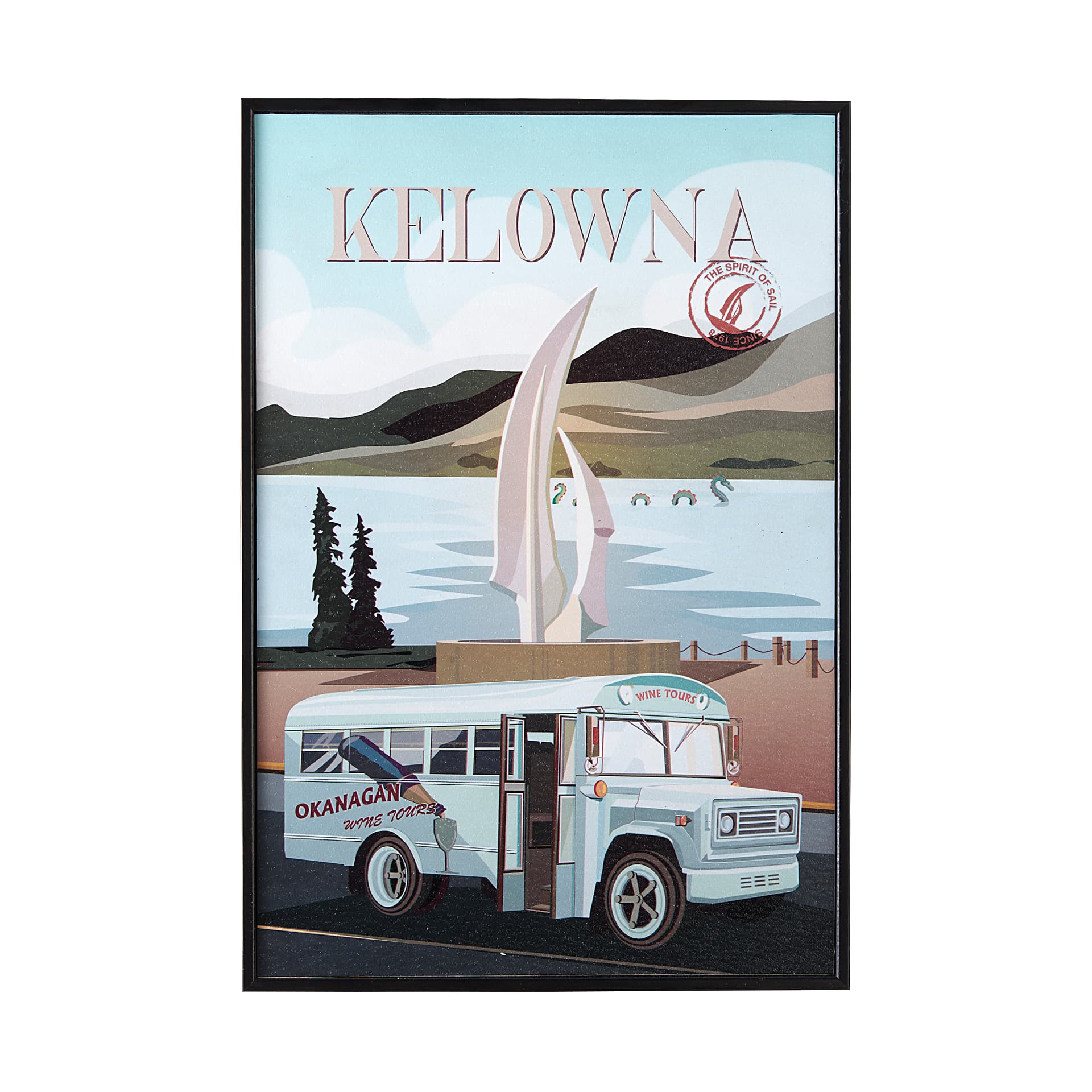 Kelowna Go Canada (SM) by Mercana Studio a Hand Embellished Framed Art Decograph Print — product photograph