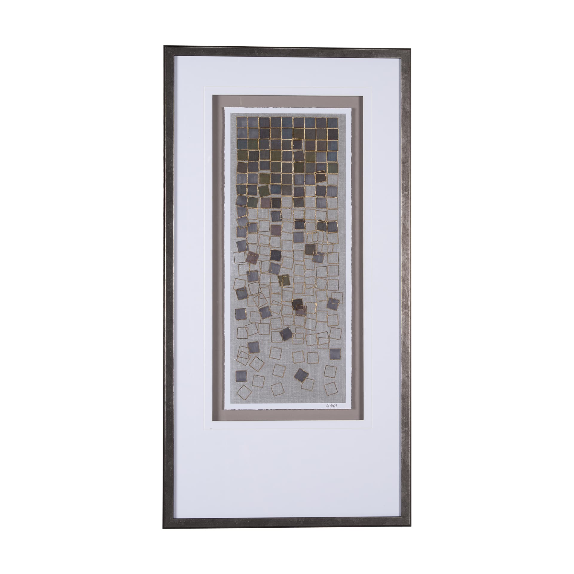 Broken Puzzle I by Mercana Studio a Hand Embellished Textured Framed Art Print Matted under Glass — product photograph