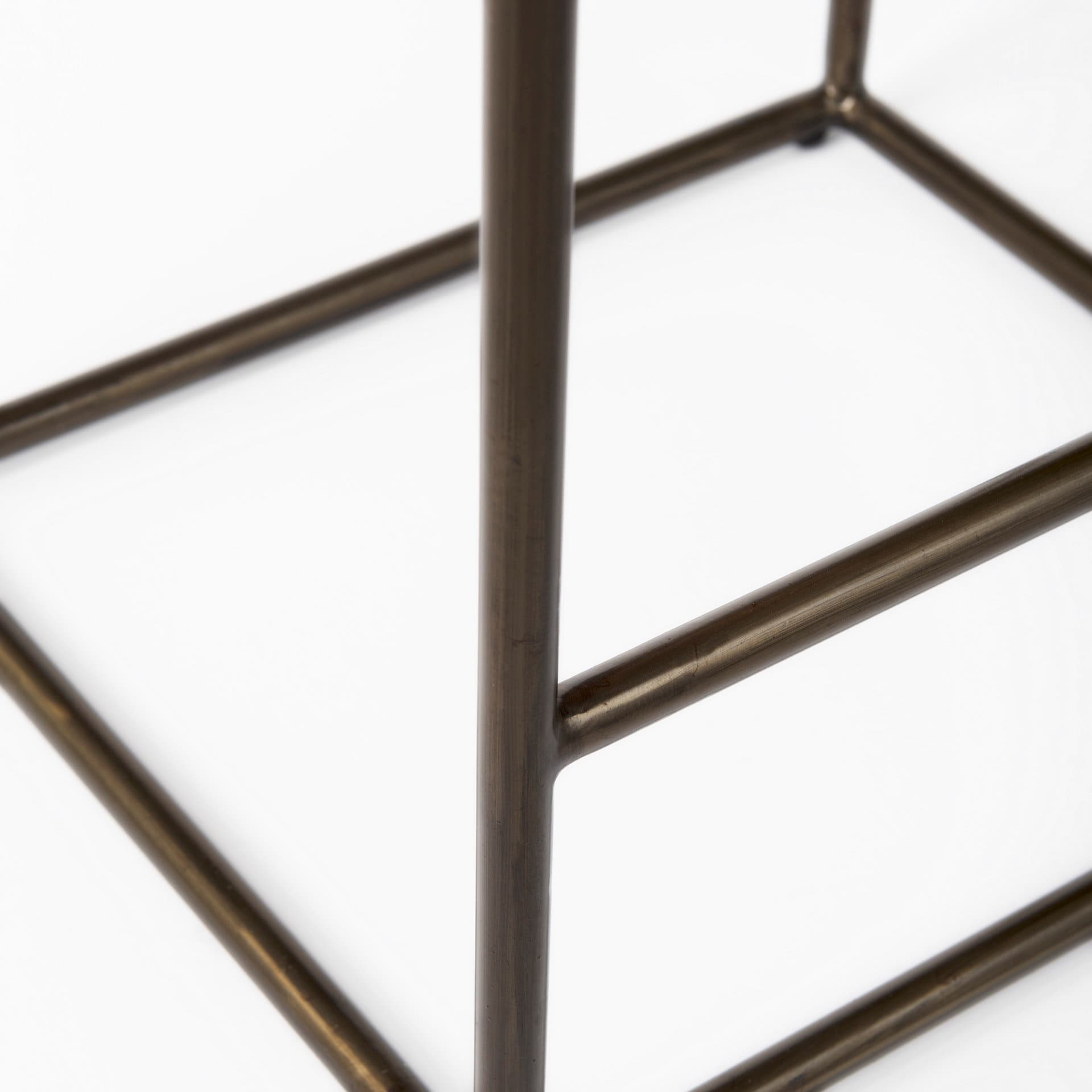 Clarissa Backless 26.25in Seat Counter Stool | Black Leather w/ Metal — product photograph