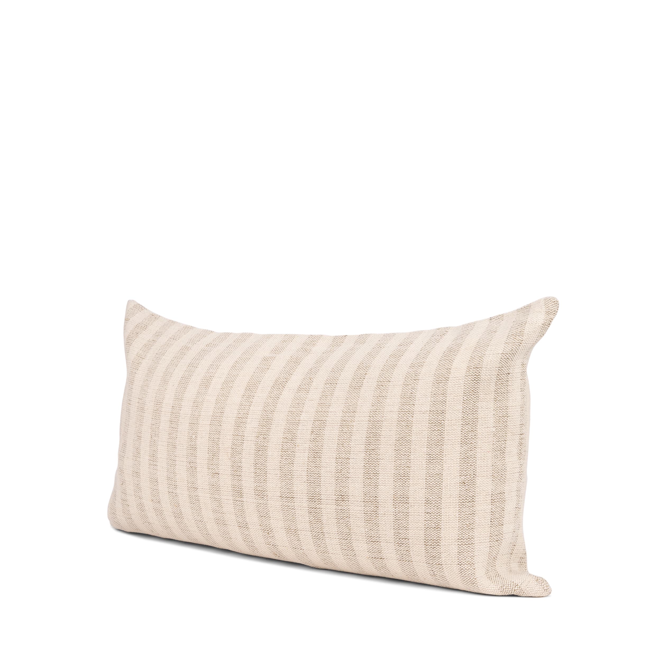 Jace 14x26 Cream w/ Beige Stripe Lumbar Decorative Pillow Cover — product photograph