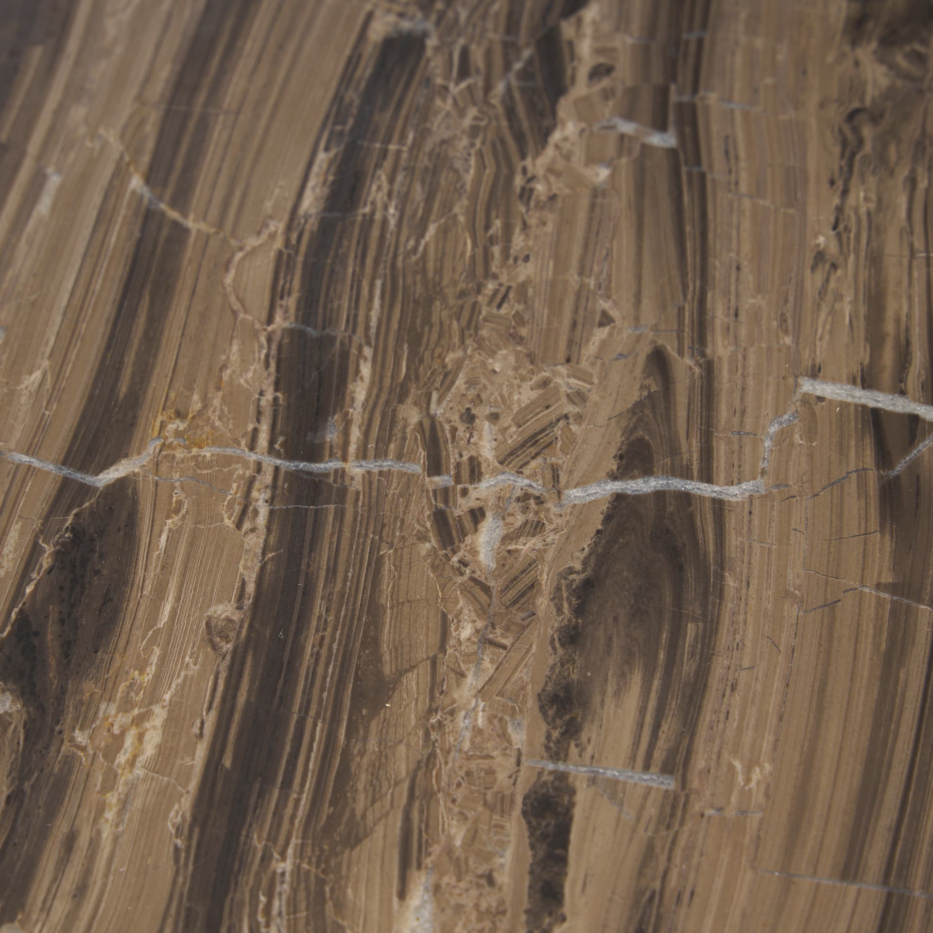 Jovia Brown Mango Wood W/ Cappuccino Marble Round Side Table — product photograph