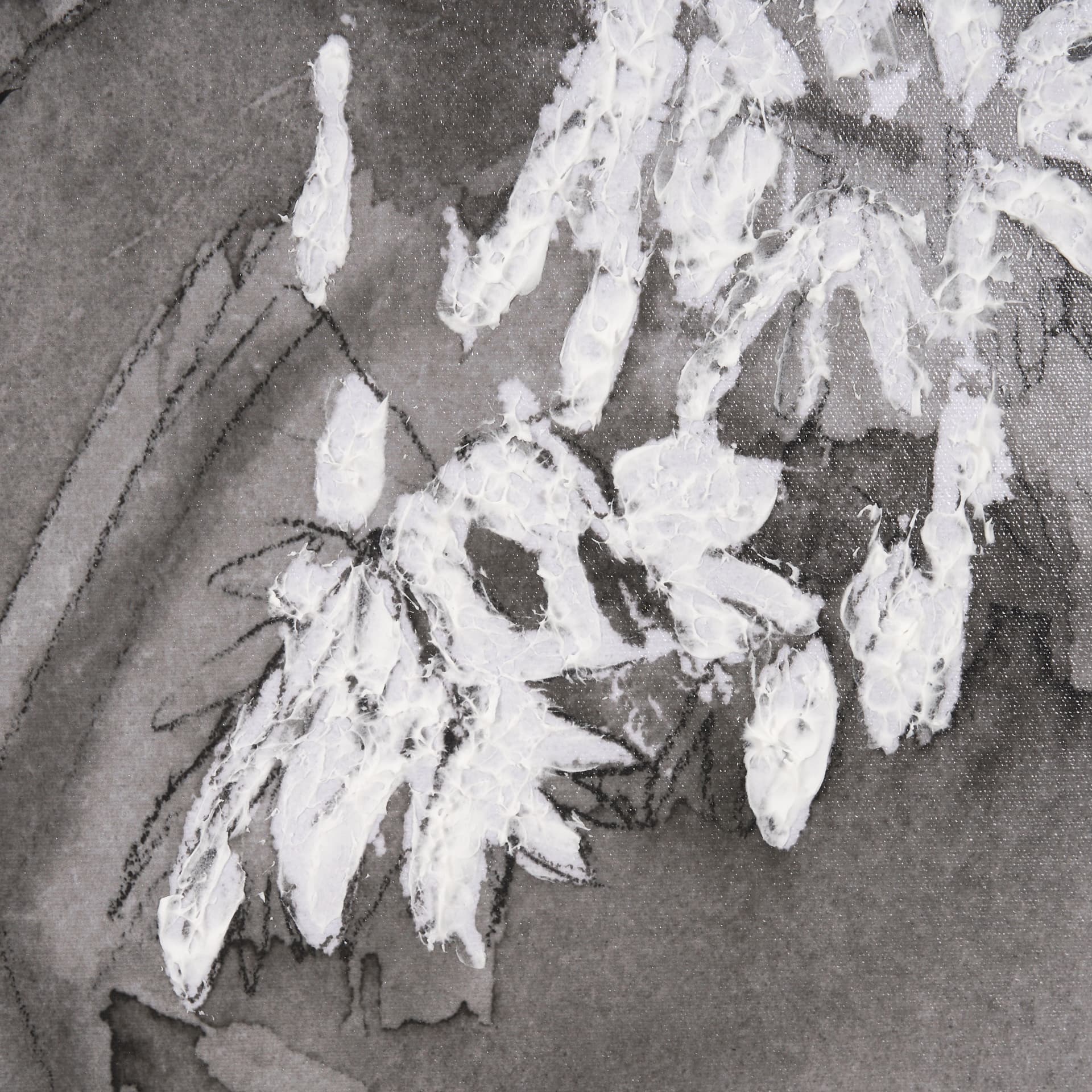 Wildflowers I Charcoal by Mercana Studio a Hand Embellished Textured Framed Art Print — product photograph