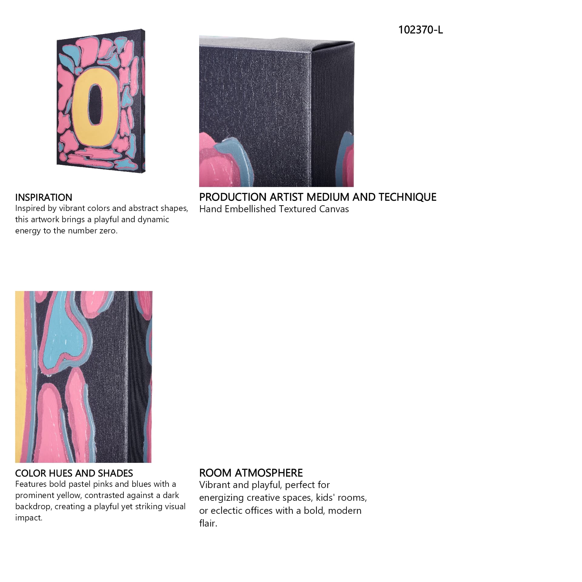 Numbers X by Mercana Studio a Hand Embellished Textured Canvas — in a styled room