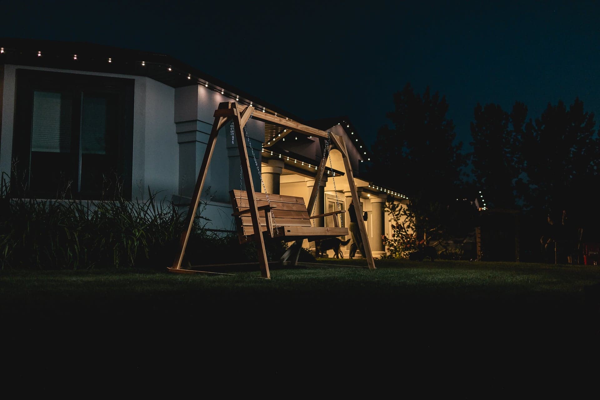 7.5-Ft Cedar Garden A-Frame & Porch Swing Set — product photograph