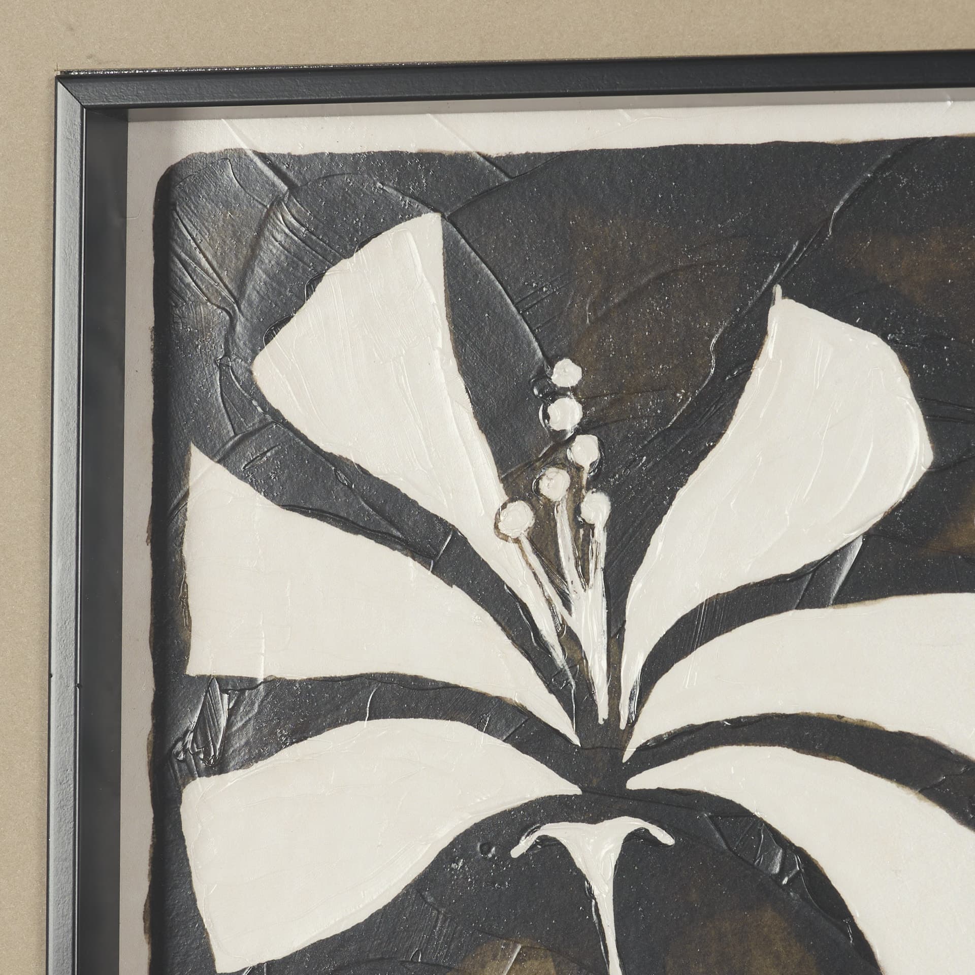 Spanish Tile Dark I by Mercana Studio Textured Framed Artwork Matted under Glass — product photograph