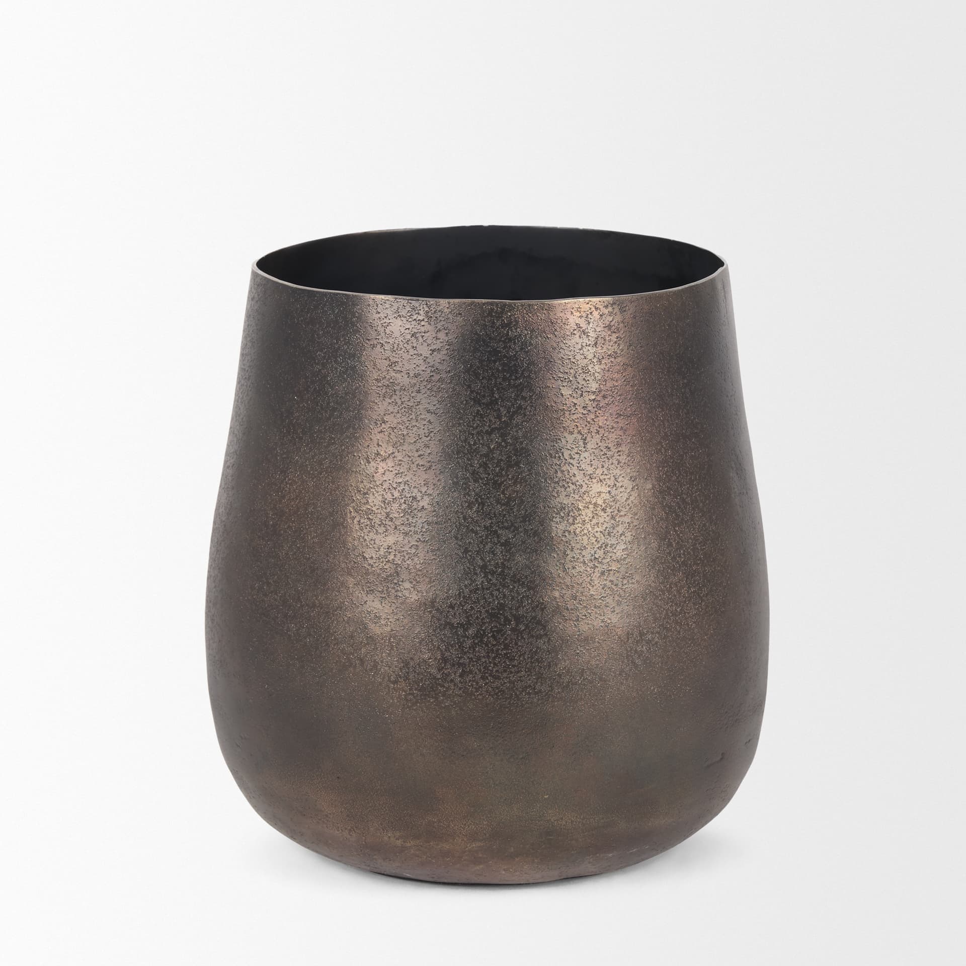 Quade Small Gold Metal Planter — product photograph