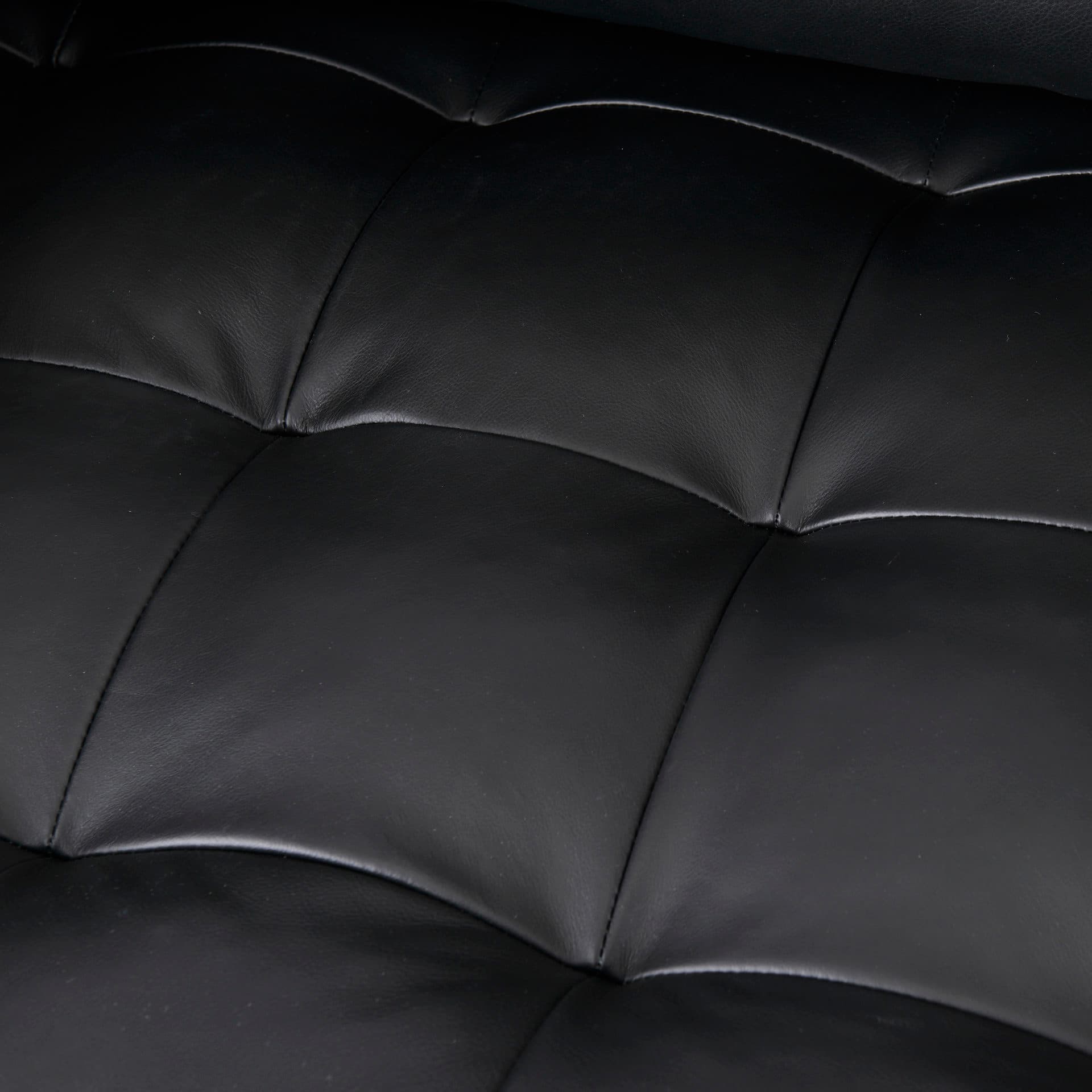 Svend 88.0L x 38.0W x 34.0H Black Leather Sofa — product photograph