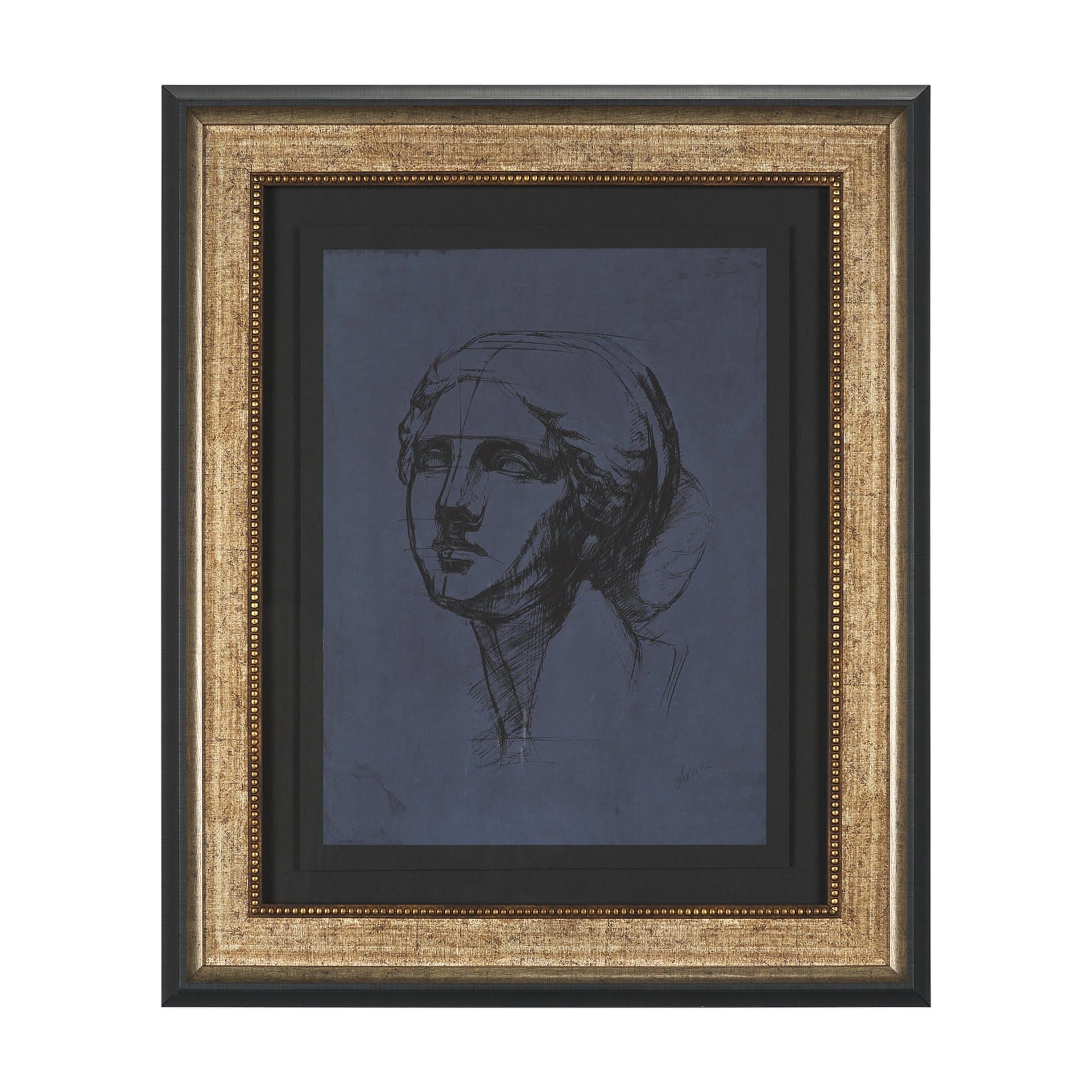 Face Study I by Ariana a Hand Embellished Framed Print under Glass — product photograph