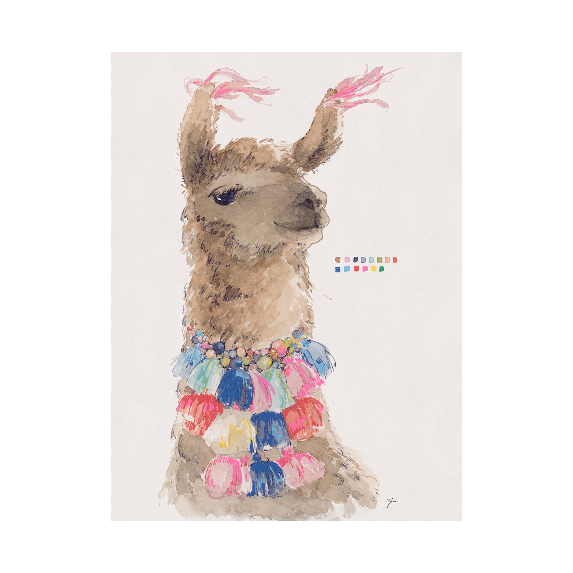 Lama I by Mercana Studio a Hand Embellished Textured Canvas — product photograph