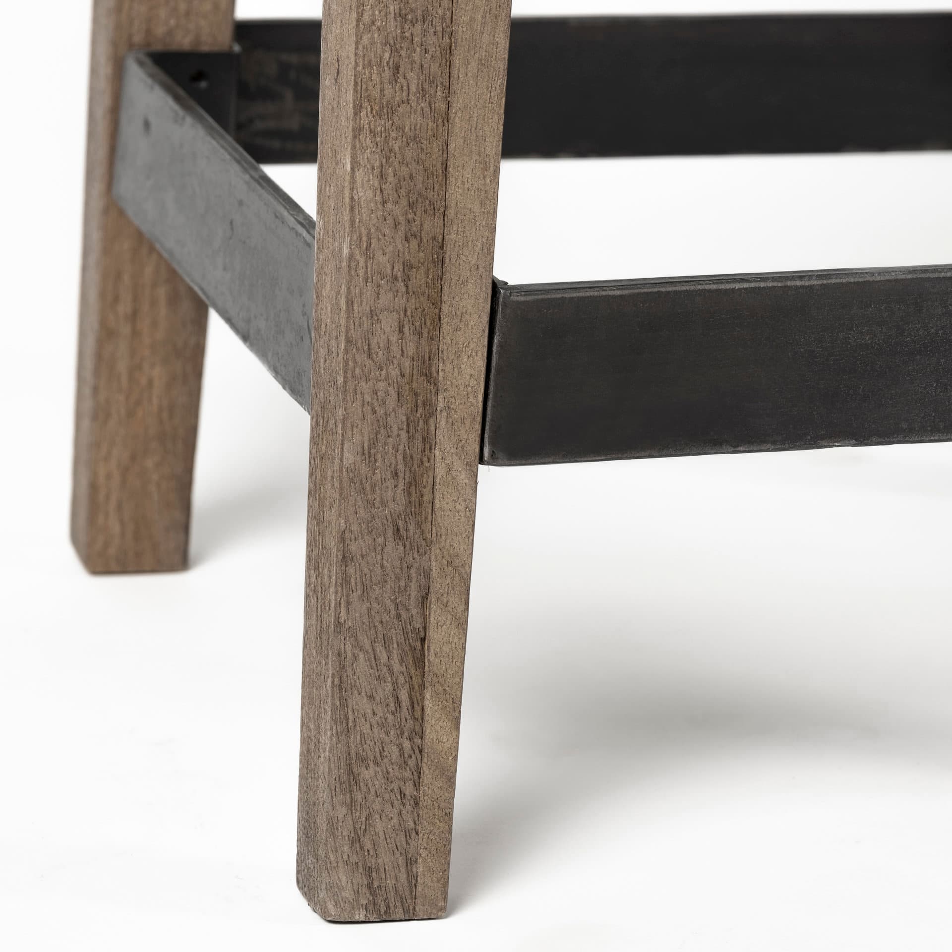 Nell Backless 26in Seat Counter Stool | Black Metal w/ Wood — product photograph