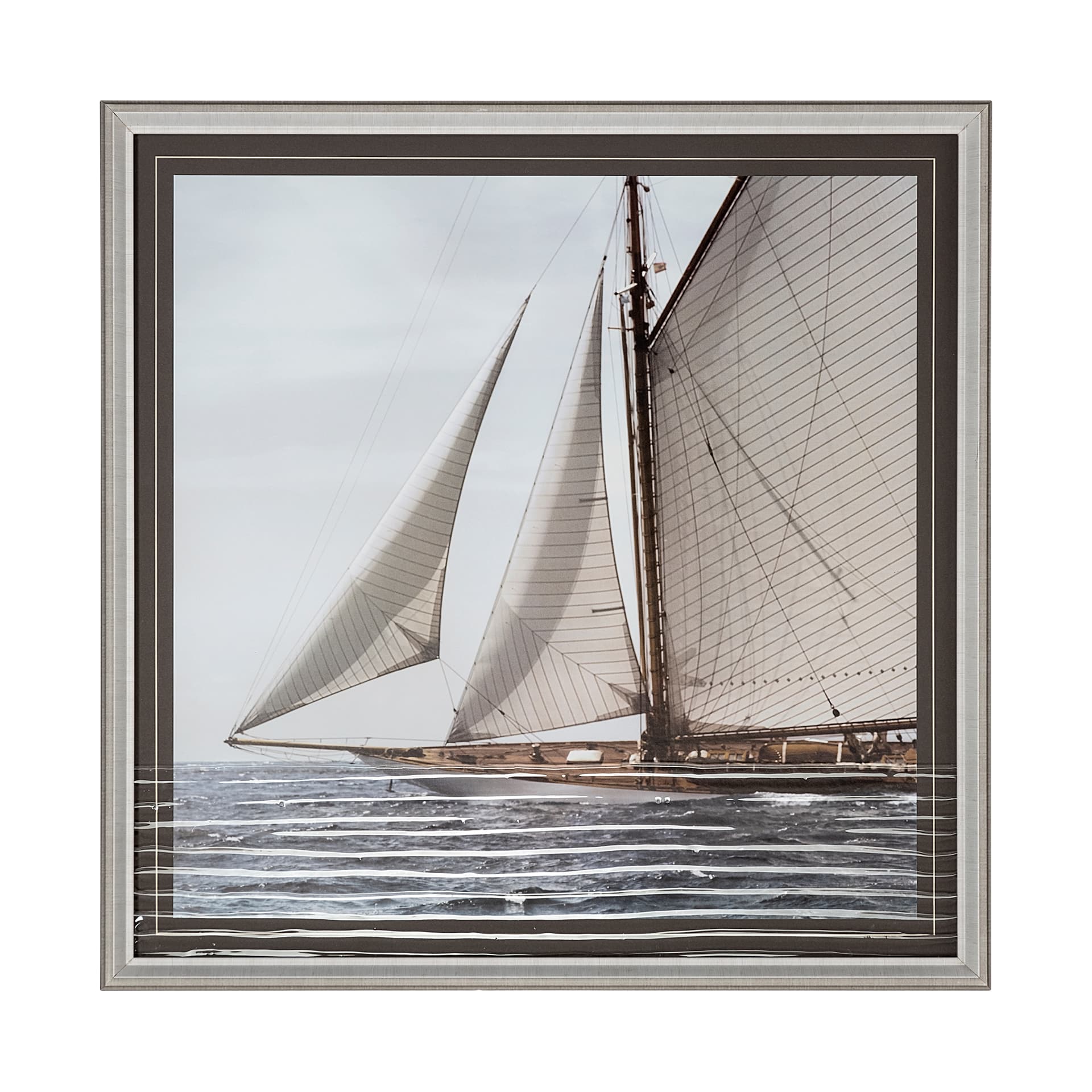 Sailing South by Jorge Llovet a Hand Embellished Textured Framed Photo Art Print Matted under Glass — product photograph