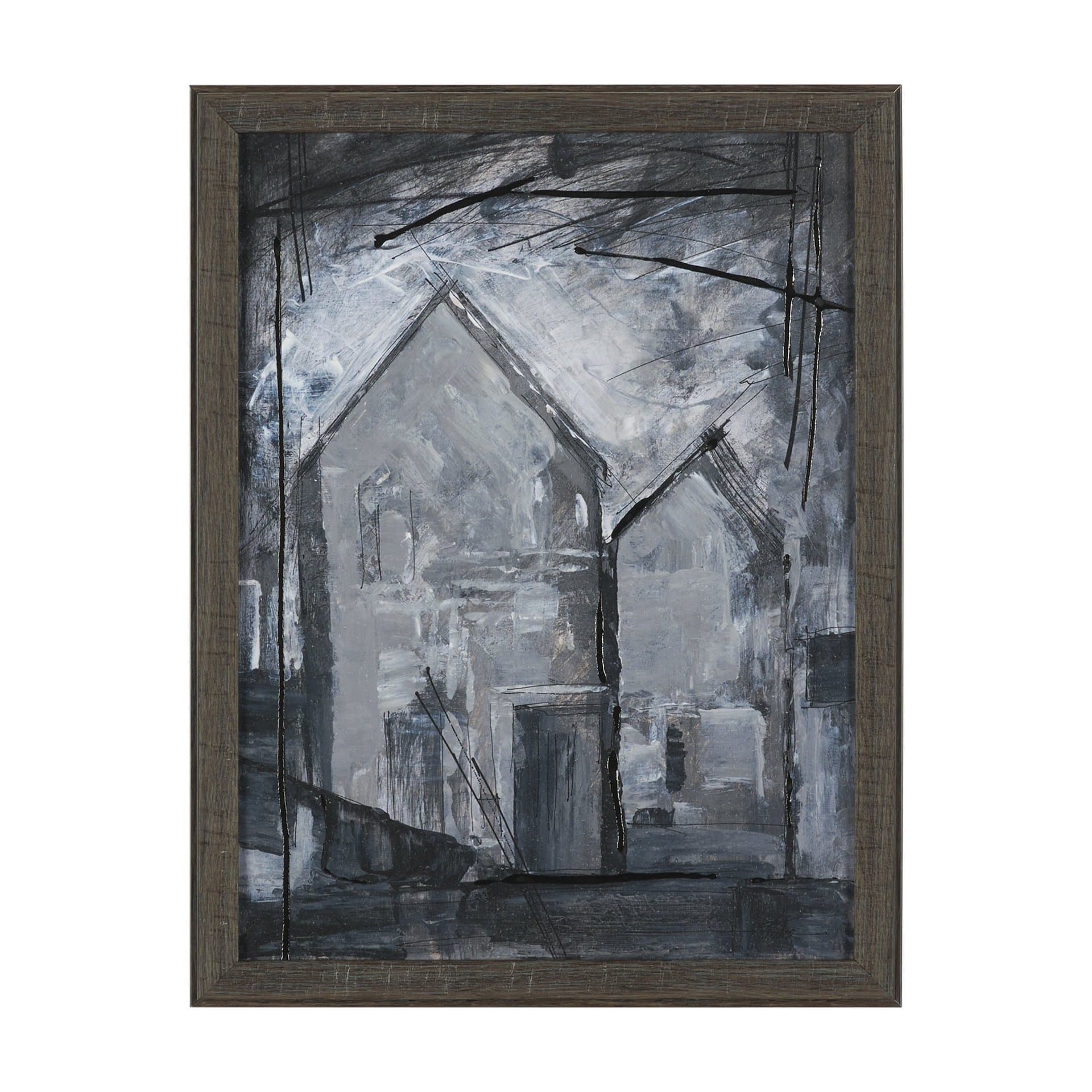 Community 2D by Mercana Studio Hand-Embellished Textured Framed Artwork Matted — product photograph