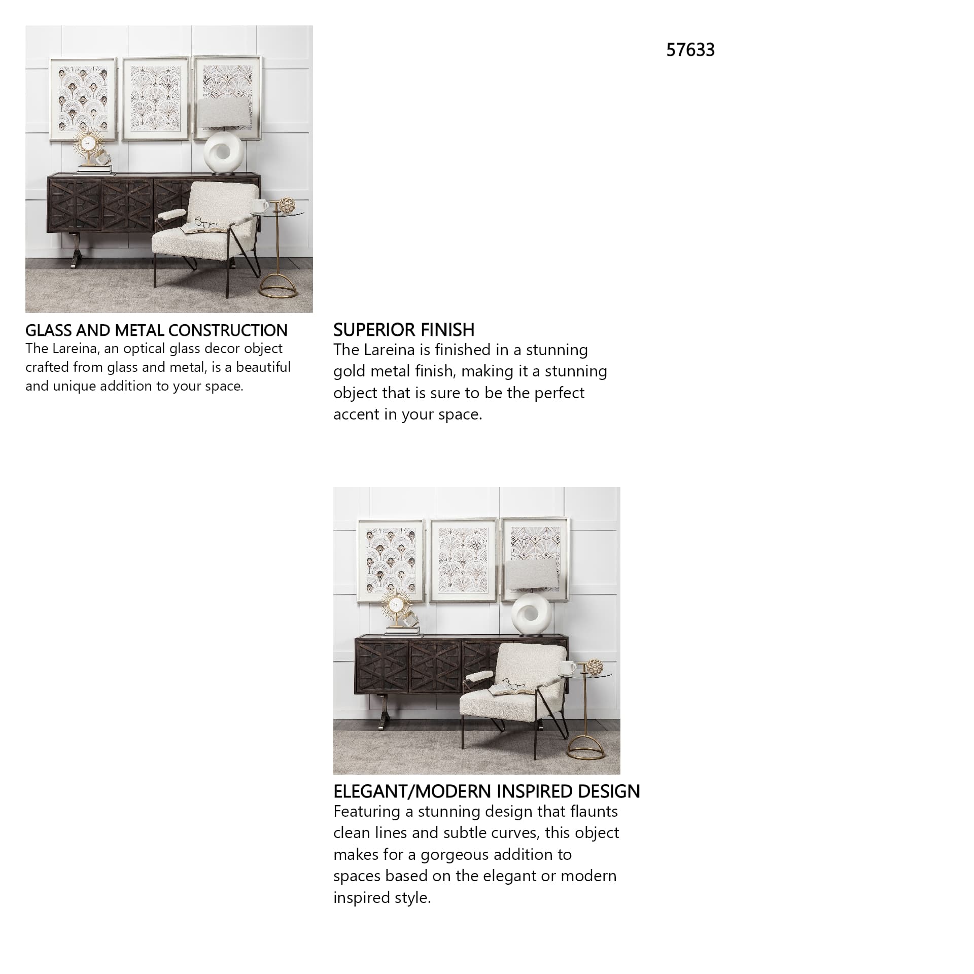 Lareina II Large 5L x 5W Clear Glass Cube — in a styled room