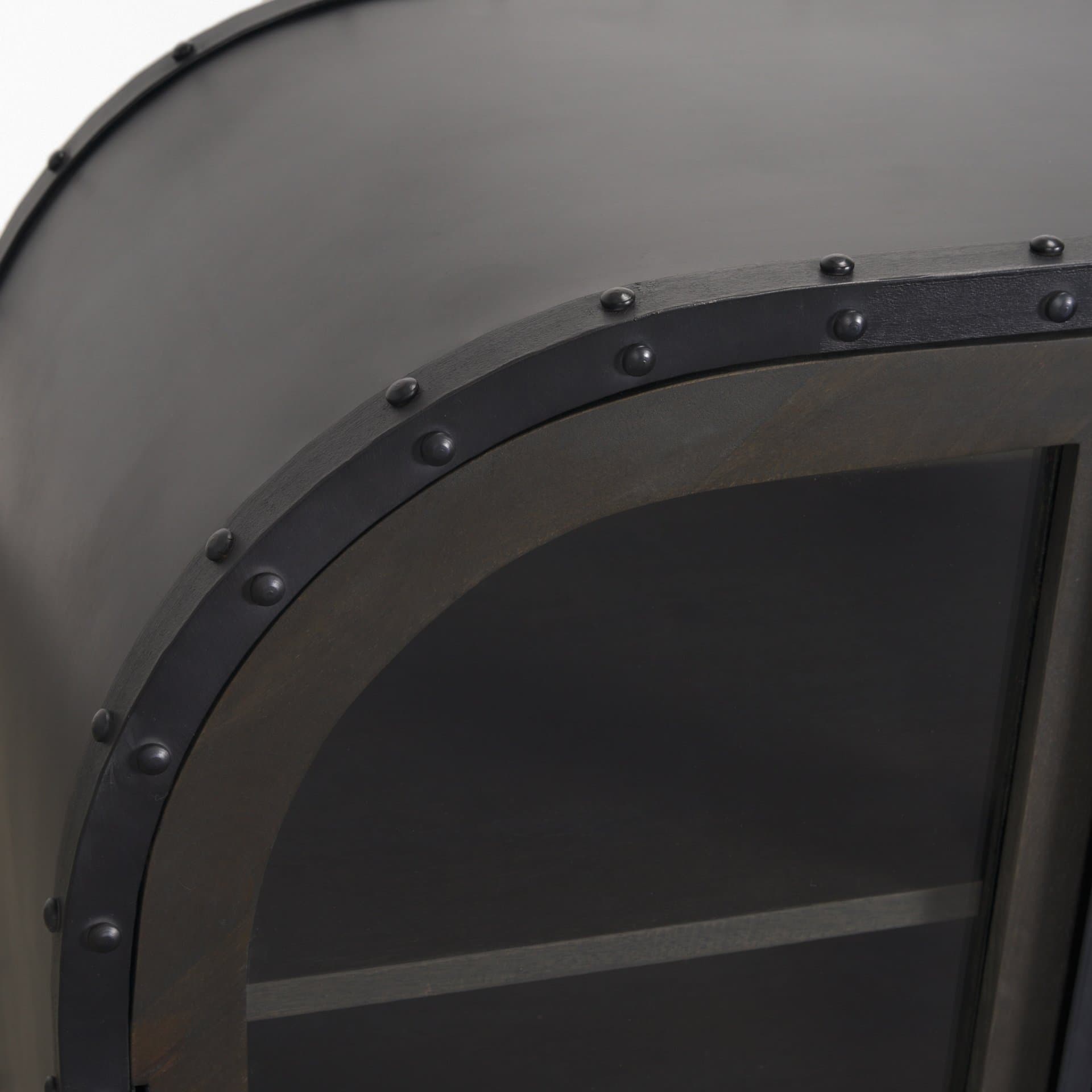 Gehry I 62.3x16.5 Black Metal Frame w/Wood Accent 4 Cabinet Door Two Drawer Sideboard — product photograph