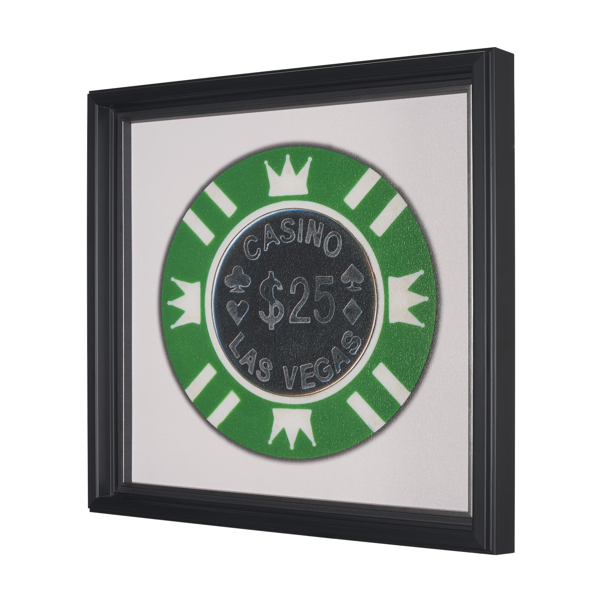 Casino 25 Dollar Vegas Poker Chip By Zap Studio Framed Art Photograph Print under Glass — product photograph