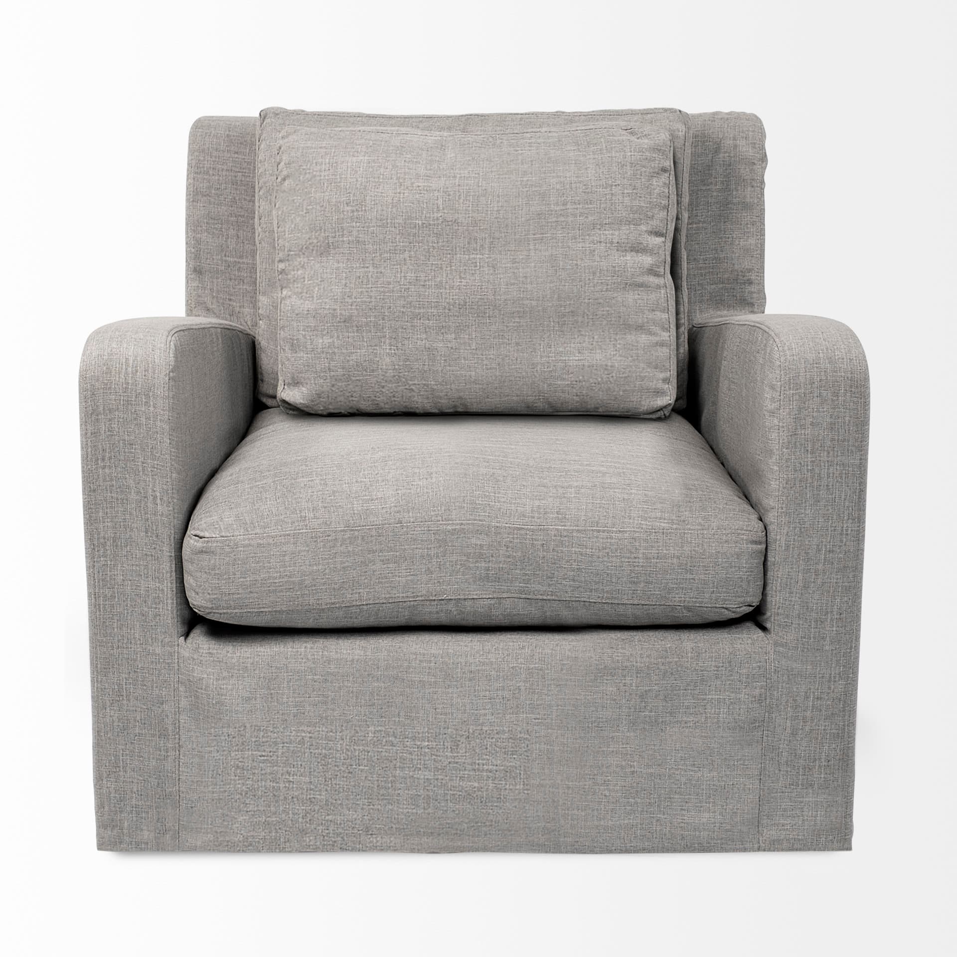 Denly III 38 X 38.25 X 34.5 Flint Gray Slipcover Upholstered Arm Chair — product photograph