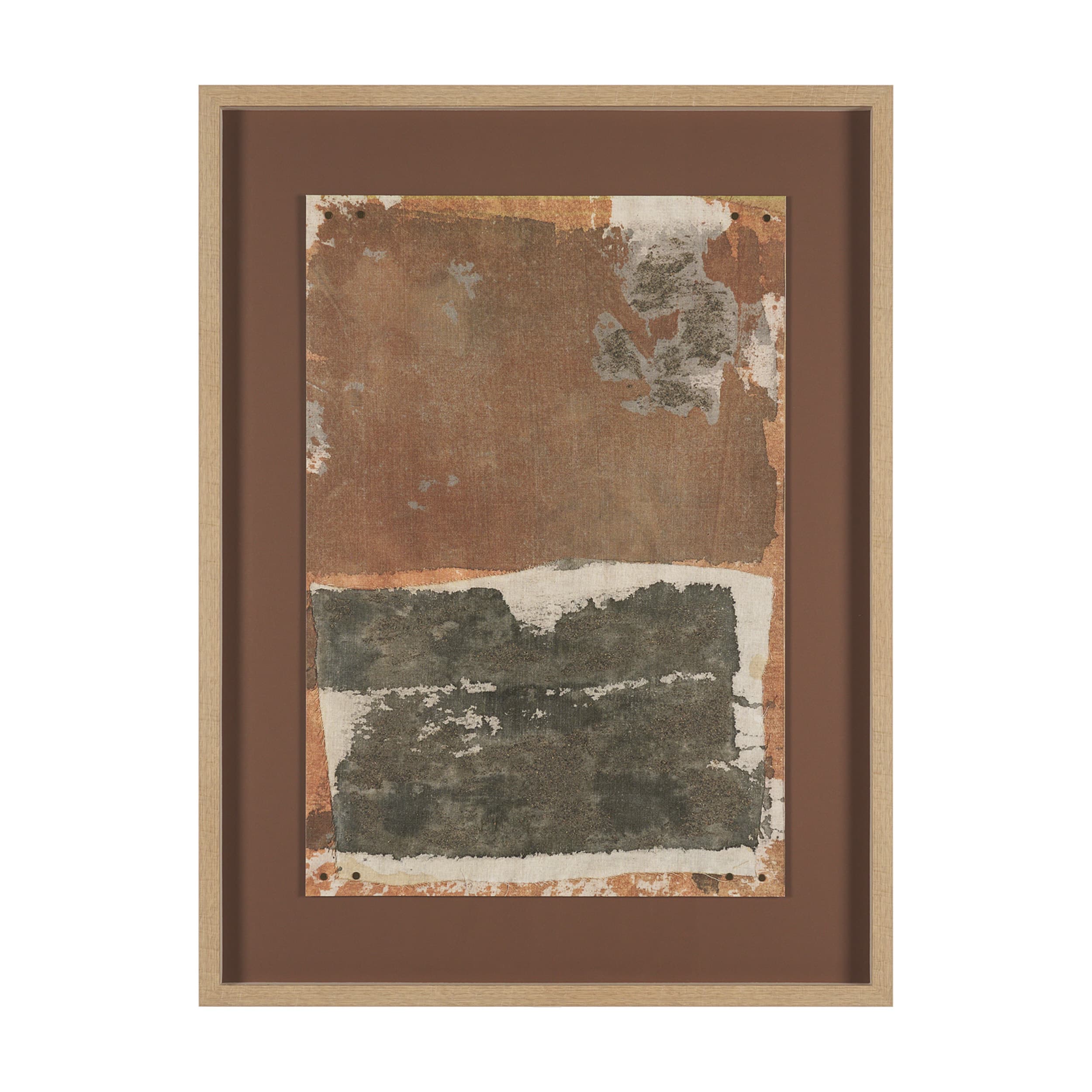 Textural Echo - Rust by Kristine Hegre Hand Embelished Textured Framed Artwork Matted under Glass — product photograph