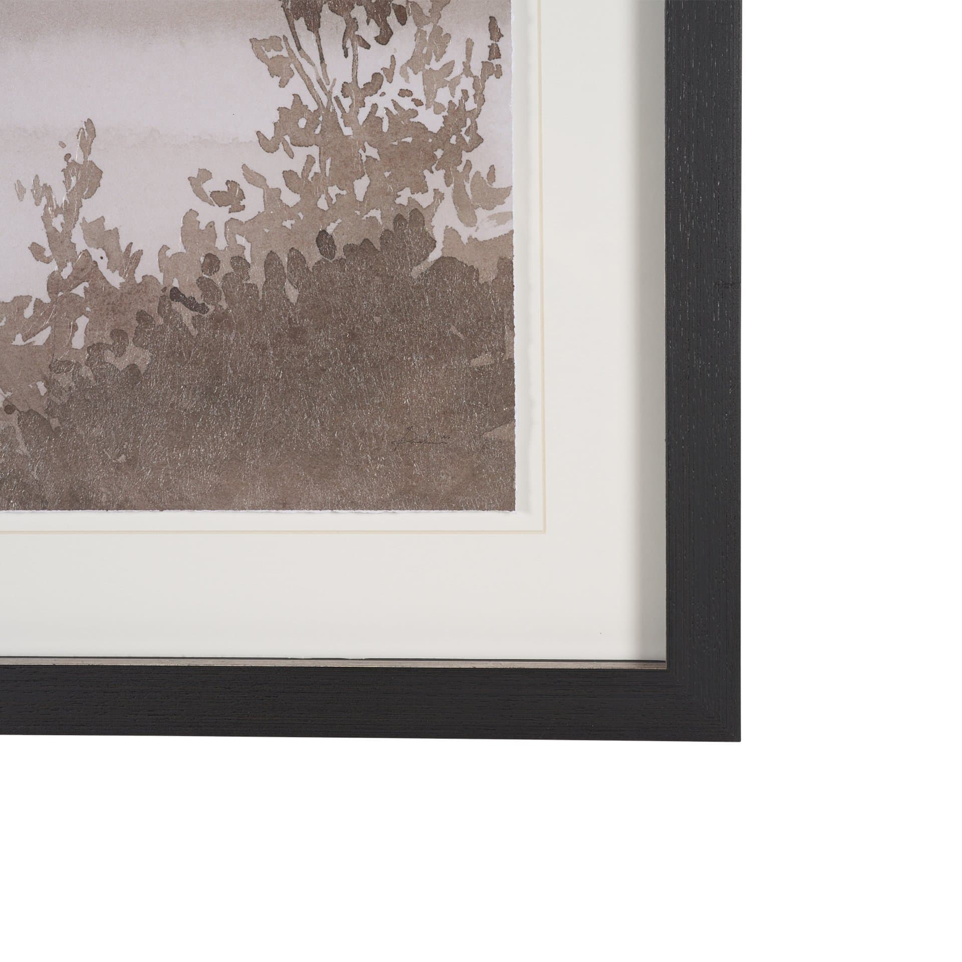 Lowland Fog by Mercana Studio Hand-Embellished Textured Framed Artwork Matted under Glass — product photograph