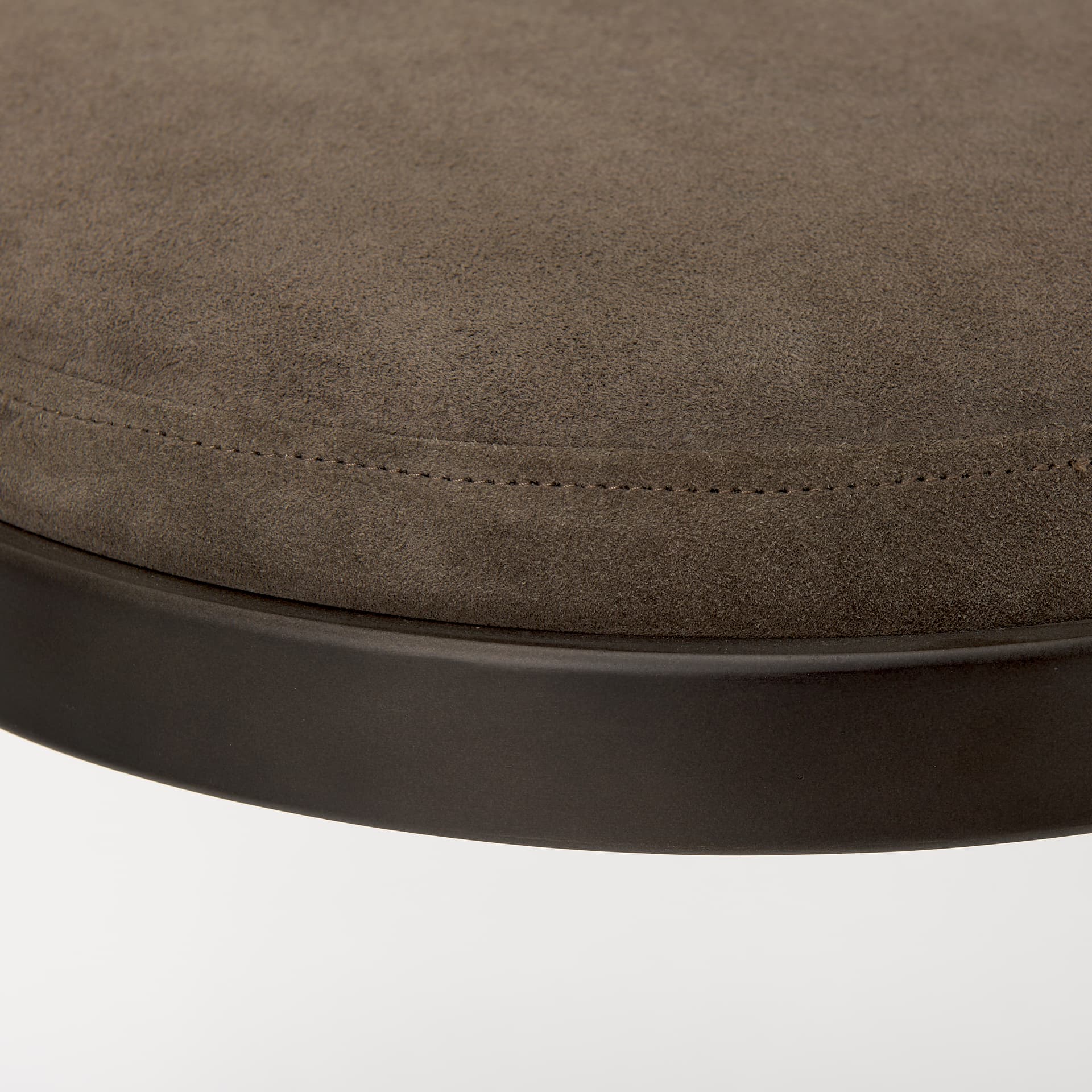 Tyson Backless 31in Seat Bar Stool | Brown/Gray Suede w/ Black Metal — product photograph