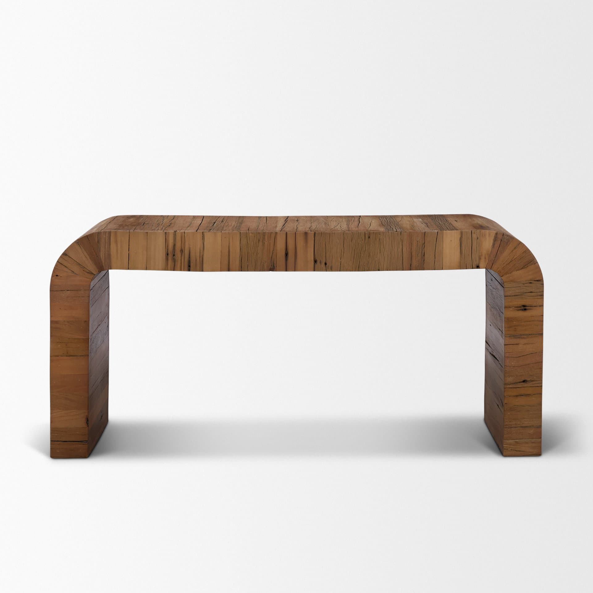Denton Medium Brown Relcaimed Wood Console Table — product photograph