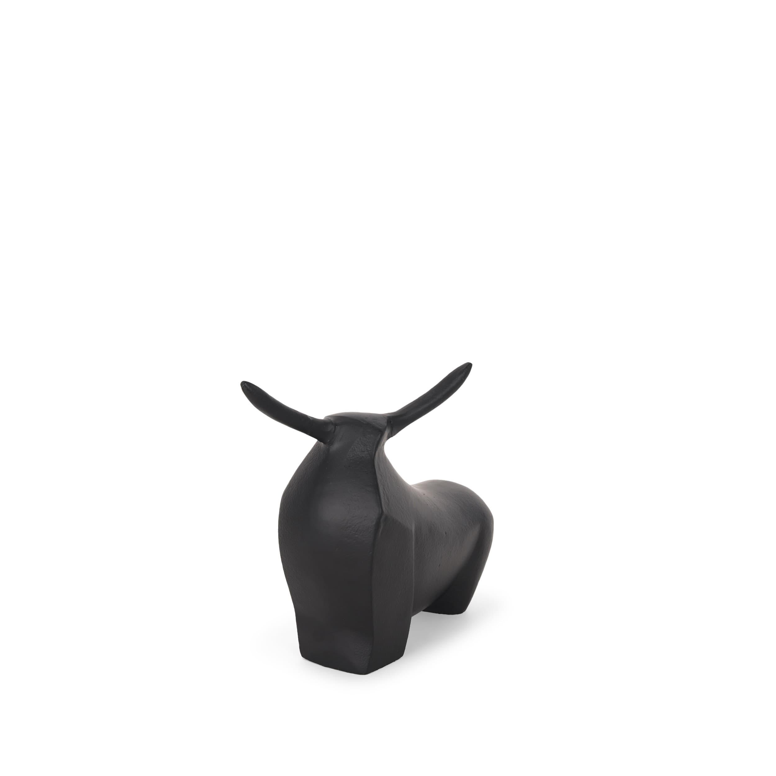 Radu Small Matte Black Metal Bull Decorative Object — product photograph