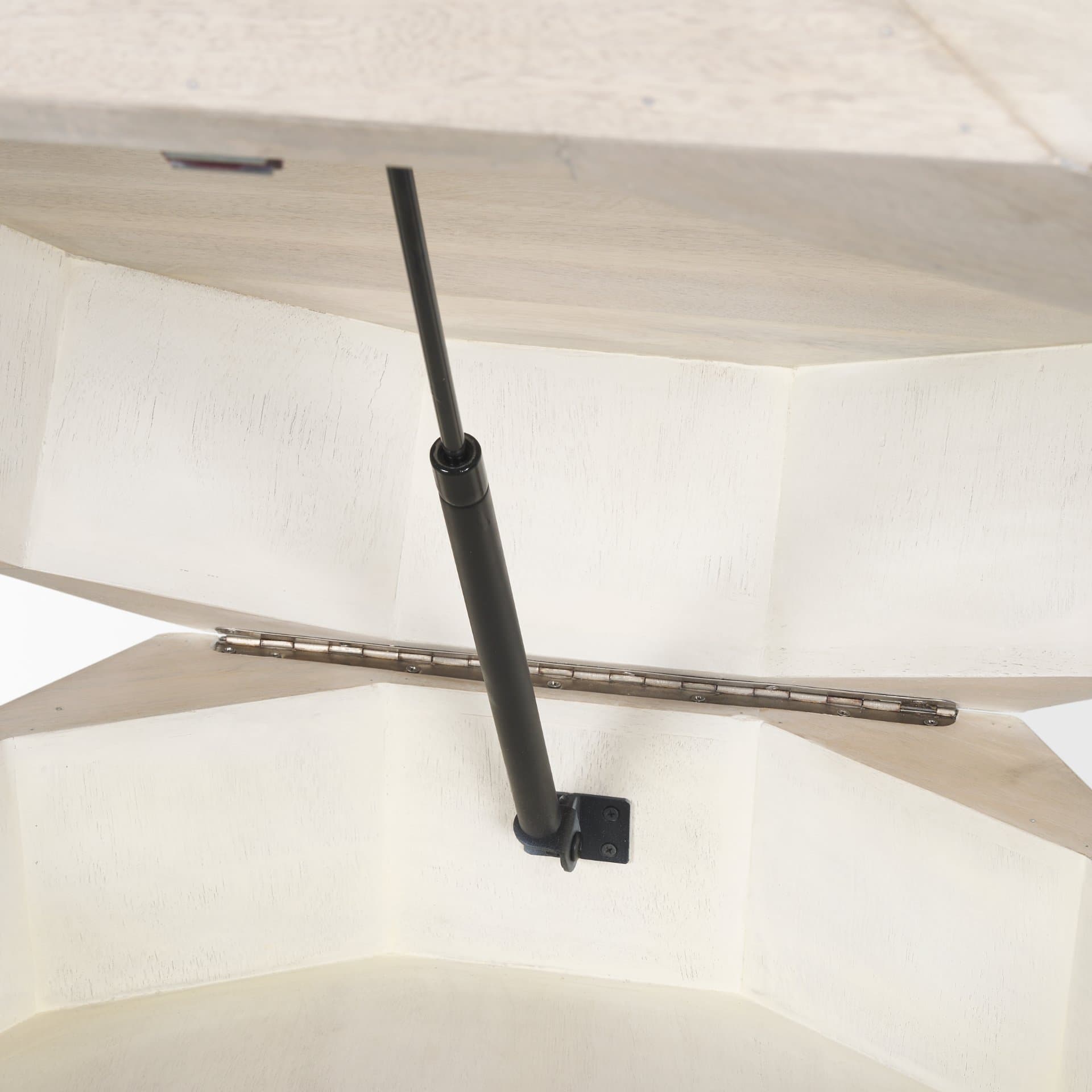 Arreto 36" Hexagonal Hinged Solid Wood Top and Base Coffee Table — product photograph