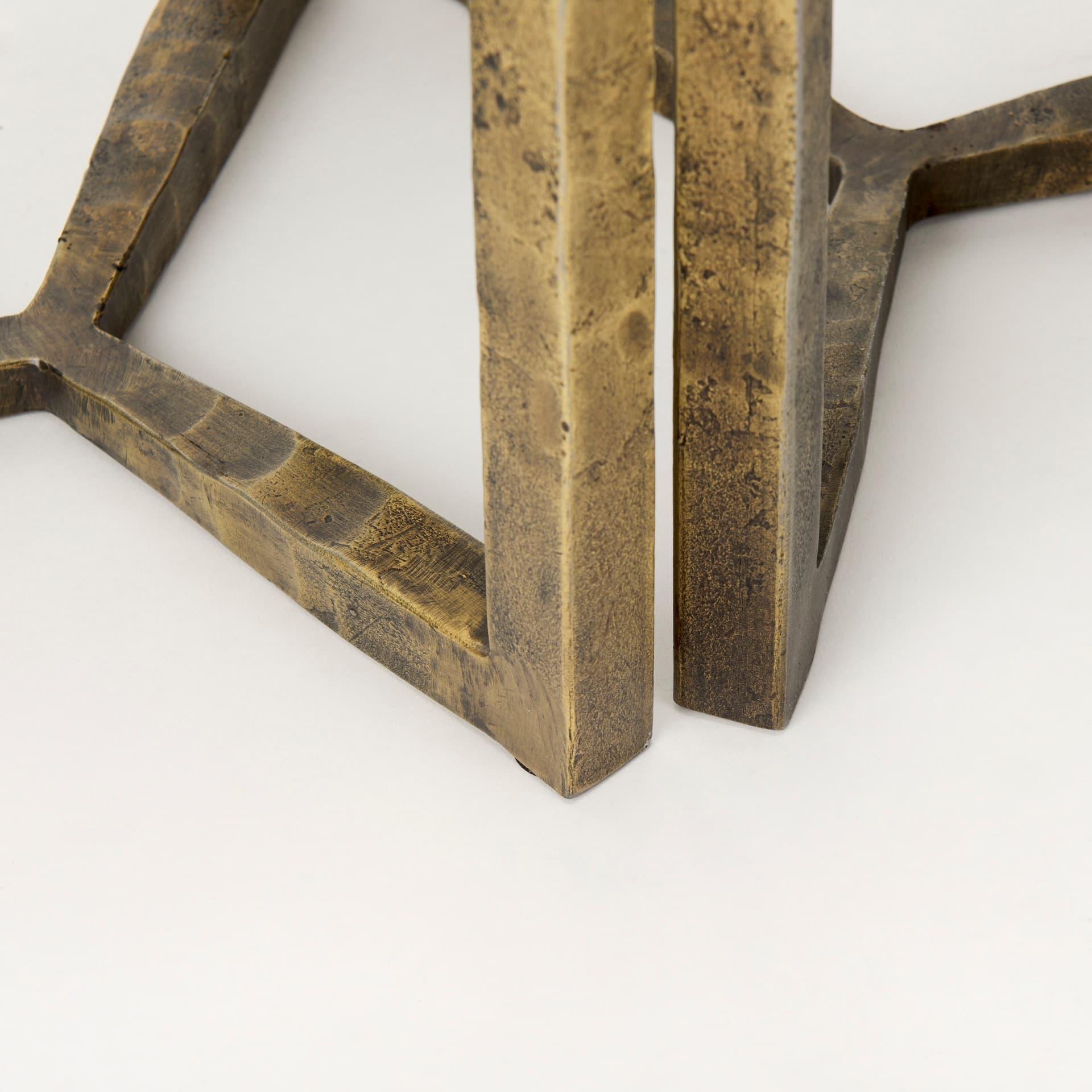 Atticus Marble and Antiqued Gold Metal Nesting Accent Tables (Set of 2) — product photograph