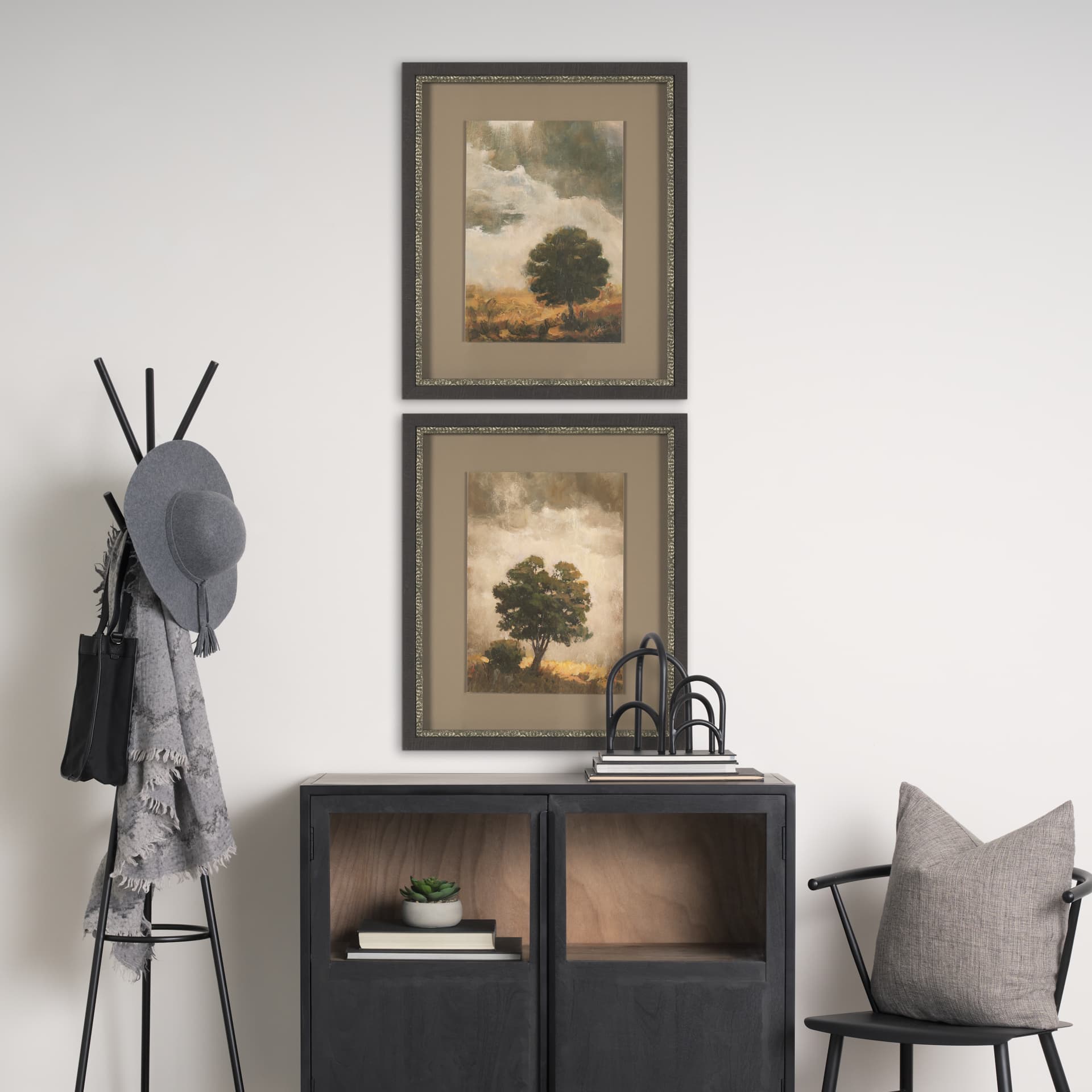 Memorable Sky (Set of 2) by Mercana Studio Hand Embelished Framed Artwork Matted under Glass — in a styled room