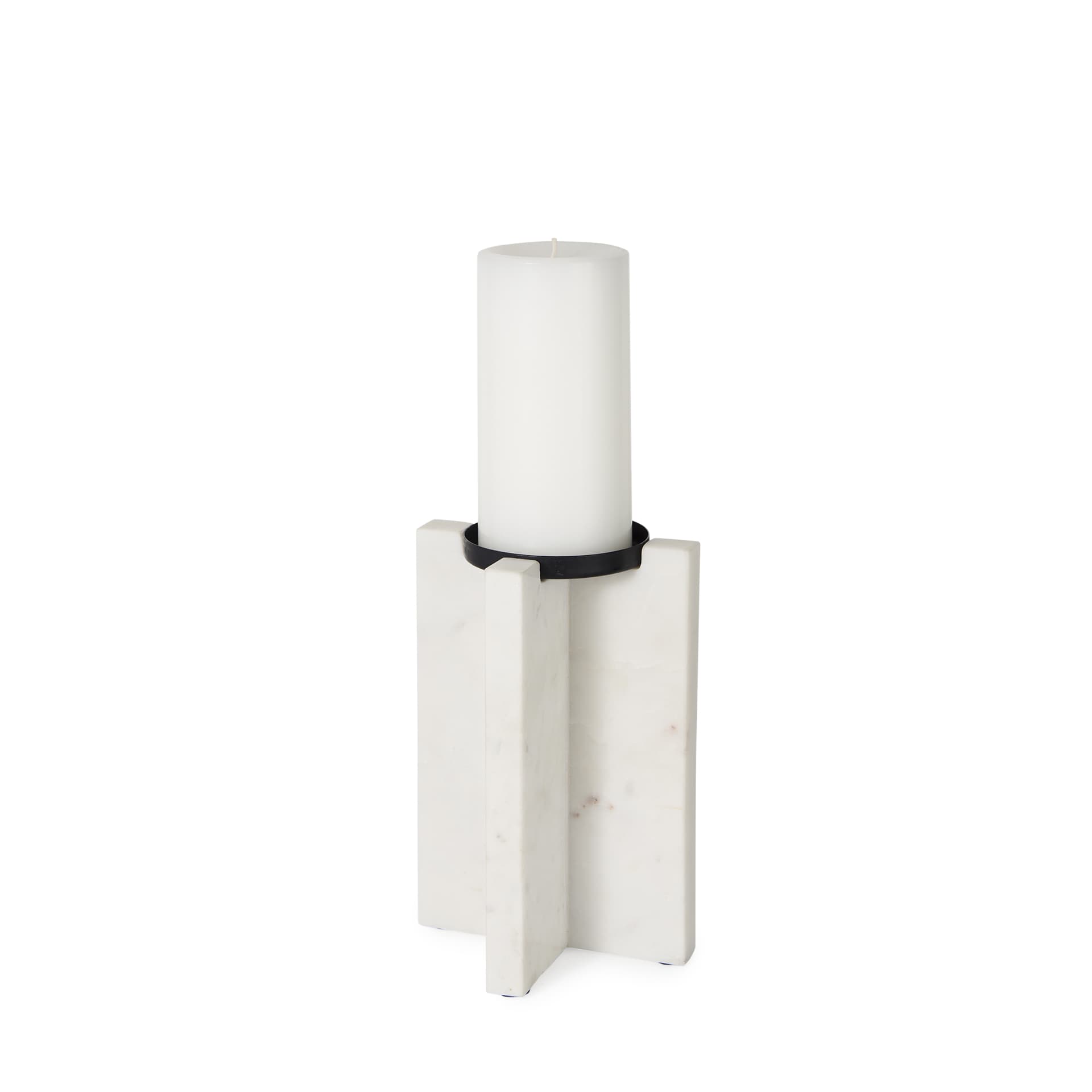 Sophia 5.5"L x 3.5"W x 8.0"H. Marble Candle Holder Medium — product photograph
