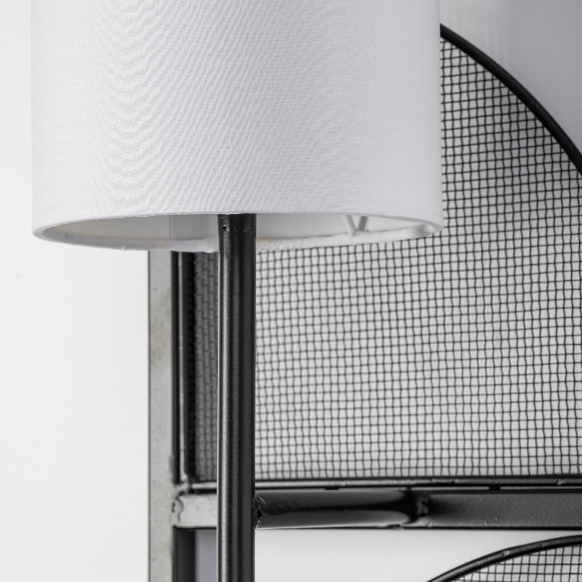 Navin 10x46.5 Black Metal Body White Fabric Shade Rectangular Wall Sconce — product photograph