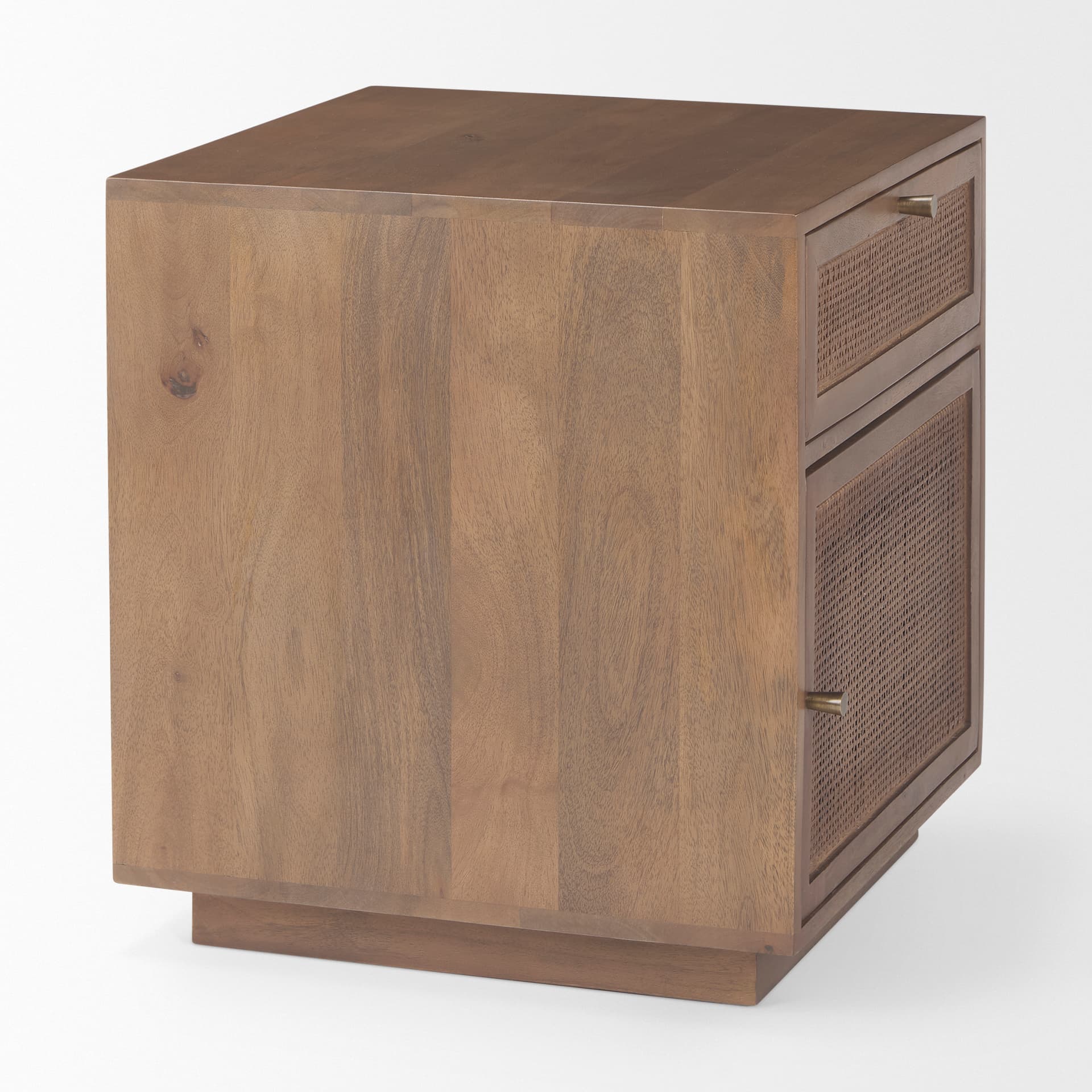 Grier Medium Brown Wood w/ Cane End Table — product photograph