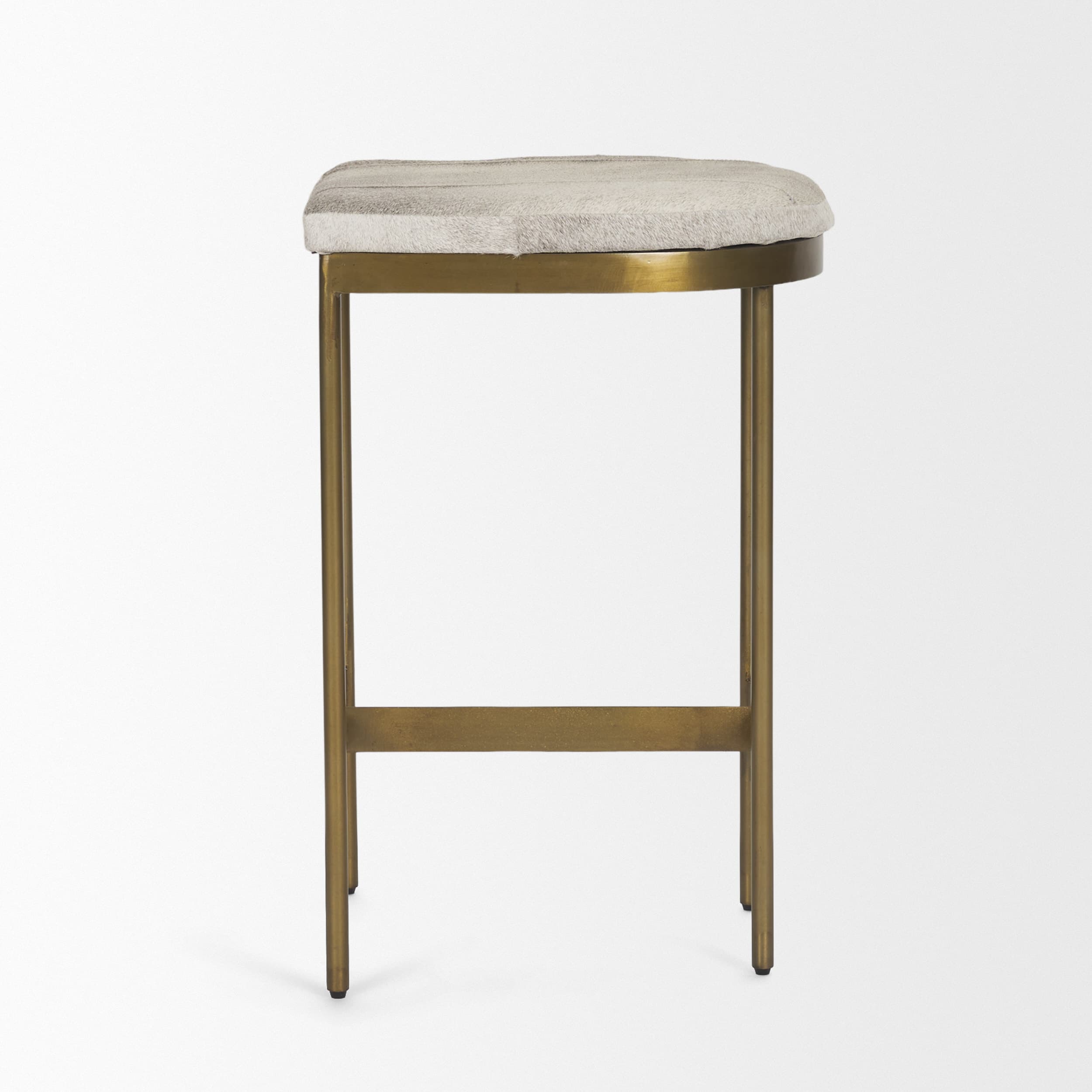 Millie Backless 26.25in Seat Counter Stool | Gray Hair-On-Hide — product photograph