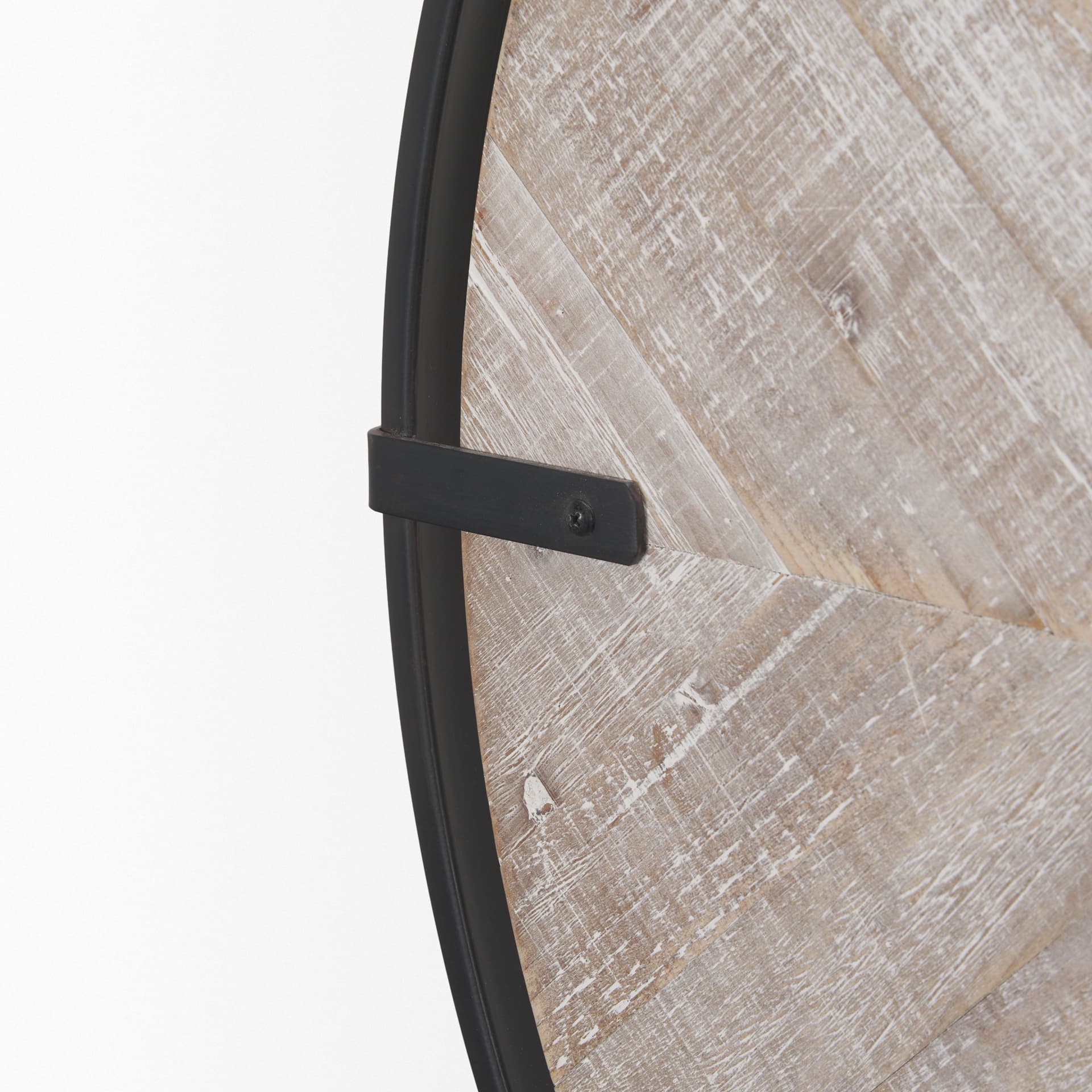 Rani Matte Black Metal w/ Wood Wall Clock — product photograph