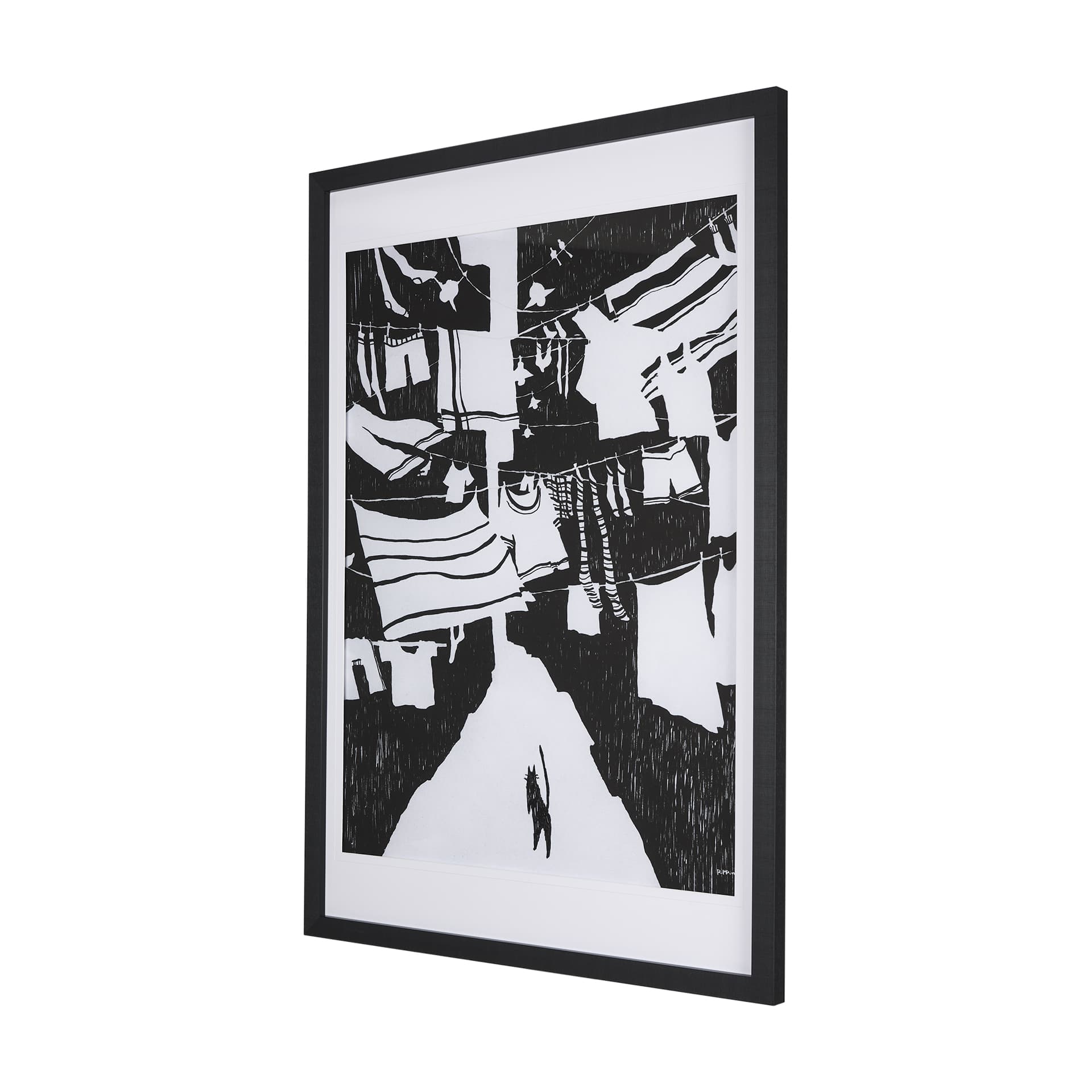 National Laundry Day by Mercana Studio Hand Embellished Textured Framed Art Print Matted under Glass — product photograph