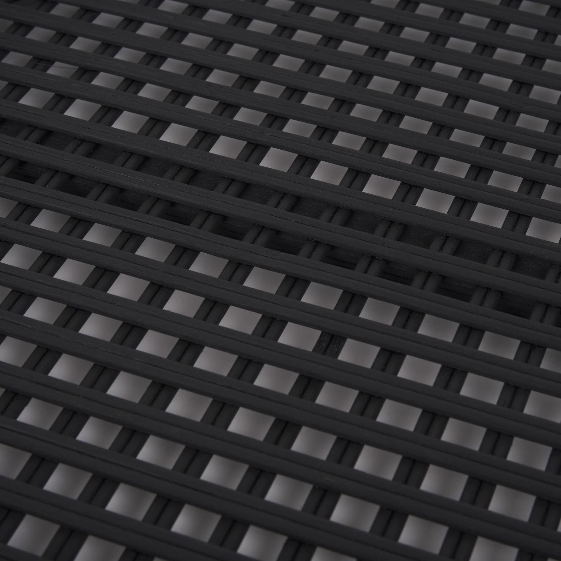 Thea Matte Black Wicker Trays (Set of 2) — product photograph