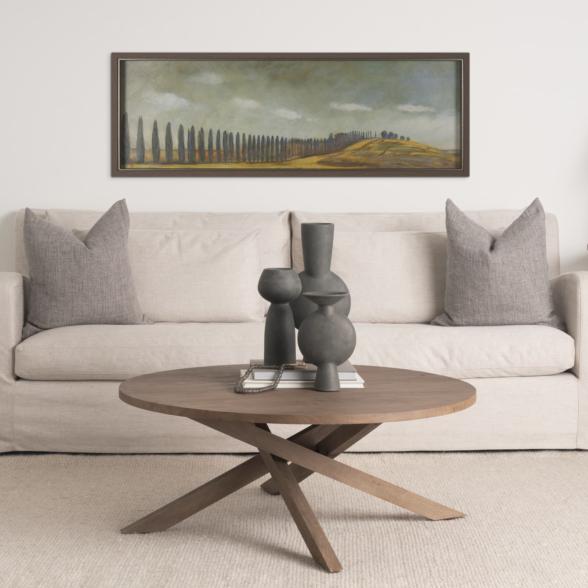 Tuscan View II by Mercana Studio a Framed Art Print — in a styled room