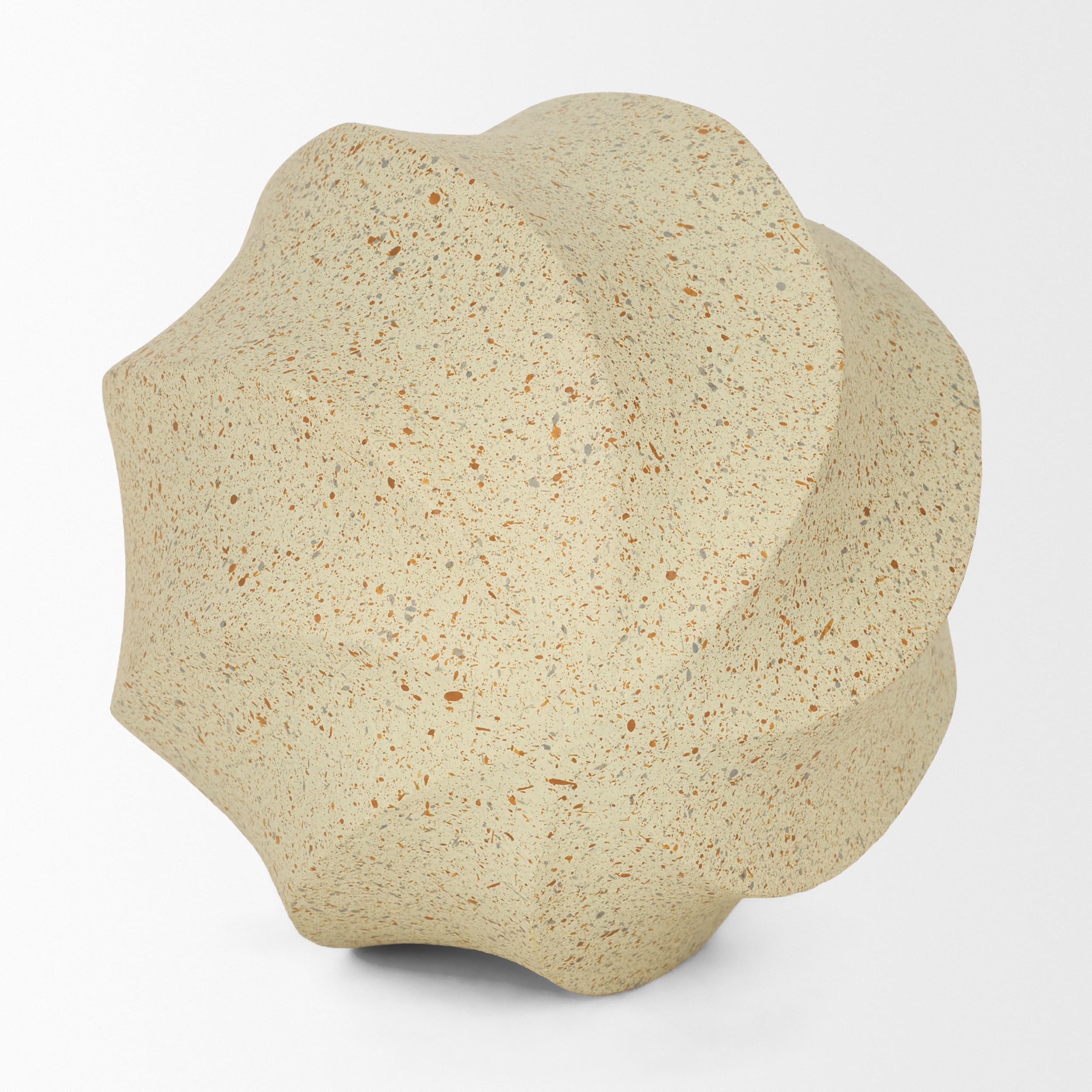 Imani Large Sculptural Textured Beige Metal Decorative Orb Object — product photograph