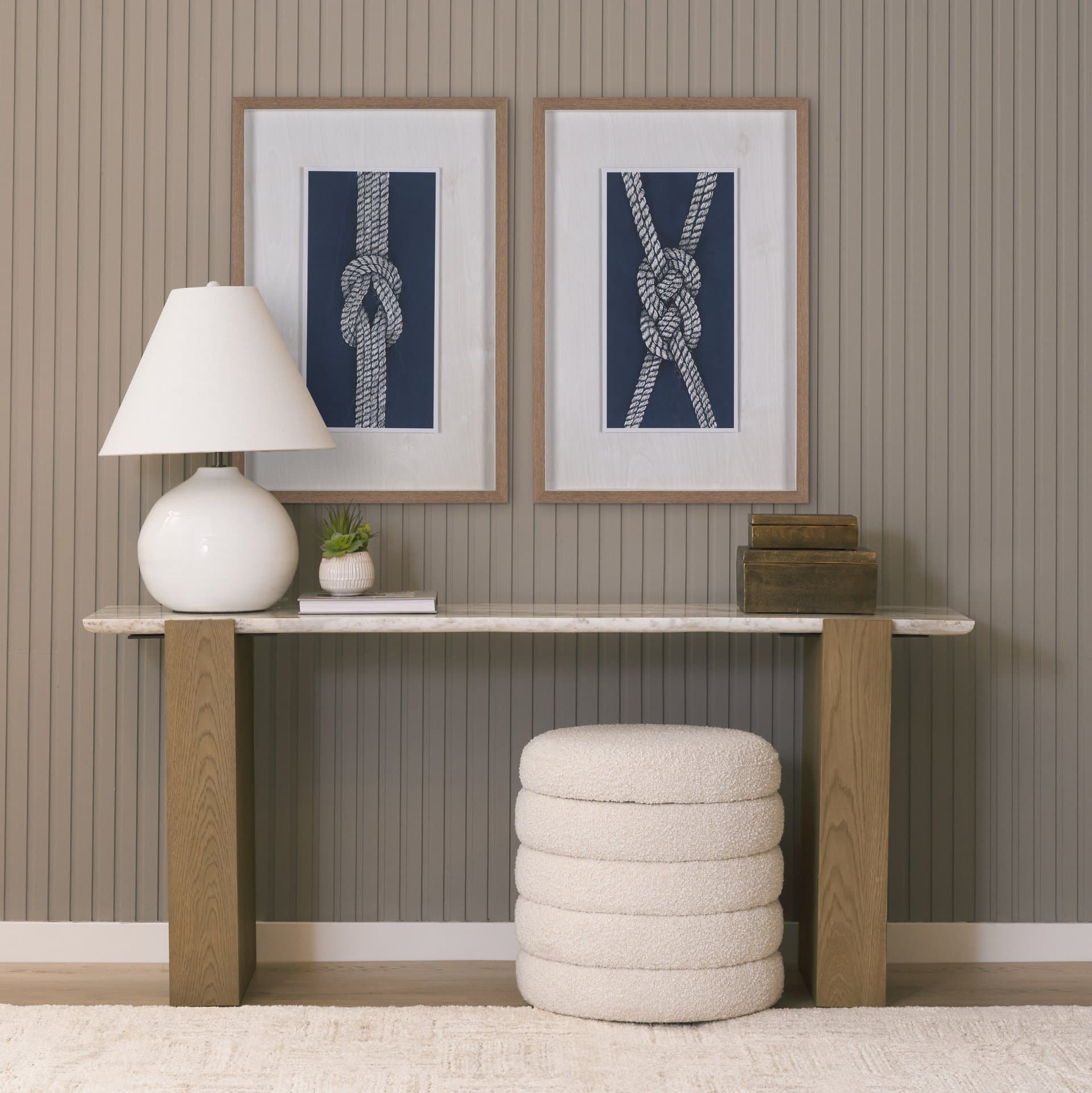 Carrick Bend by Mercana Studio Hand-Embellished Framed Artwork Matted under Glass — in a styled room