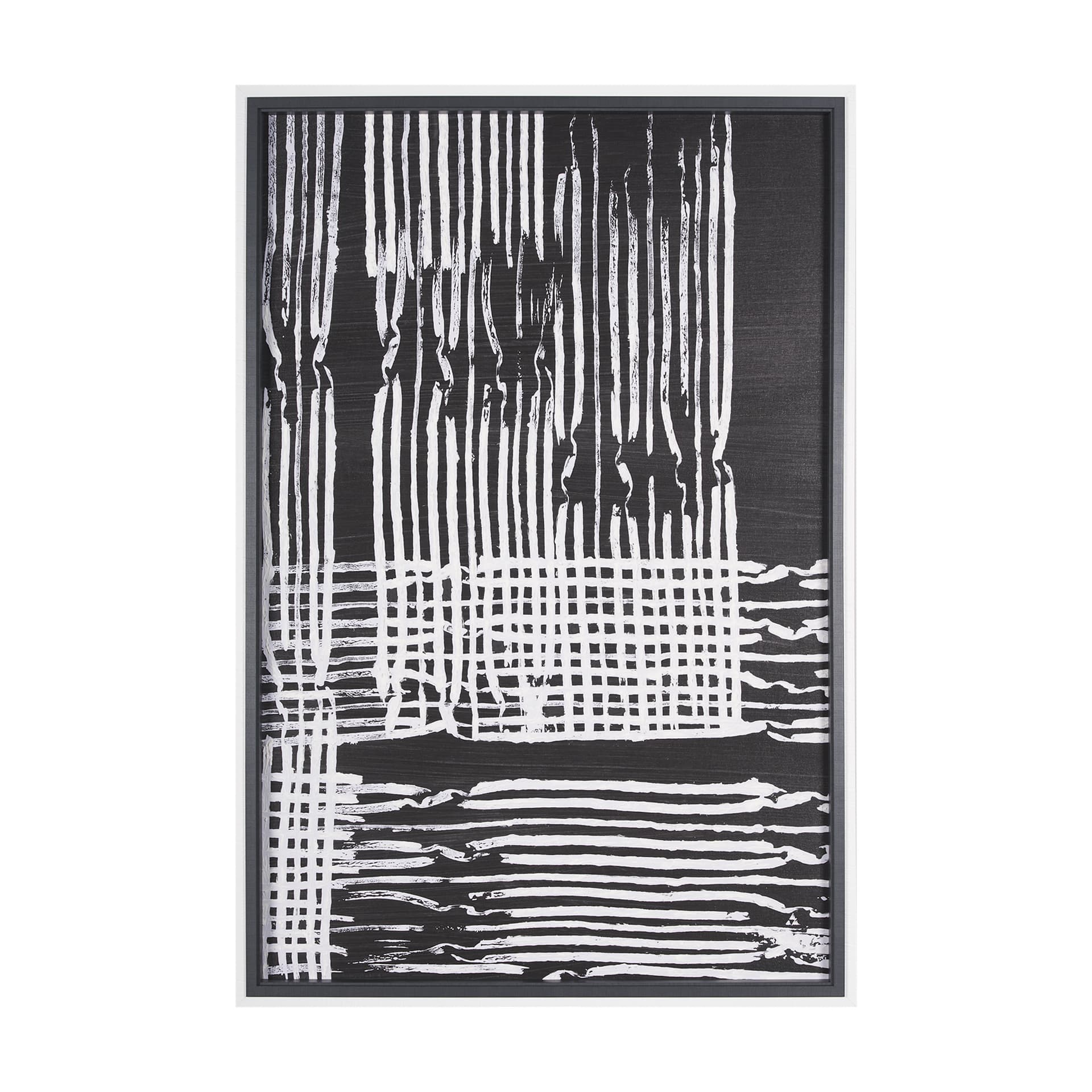 Woven Lines I by Mercana Studio a Hand Embellished Textured Framed Art Print — product photograph