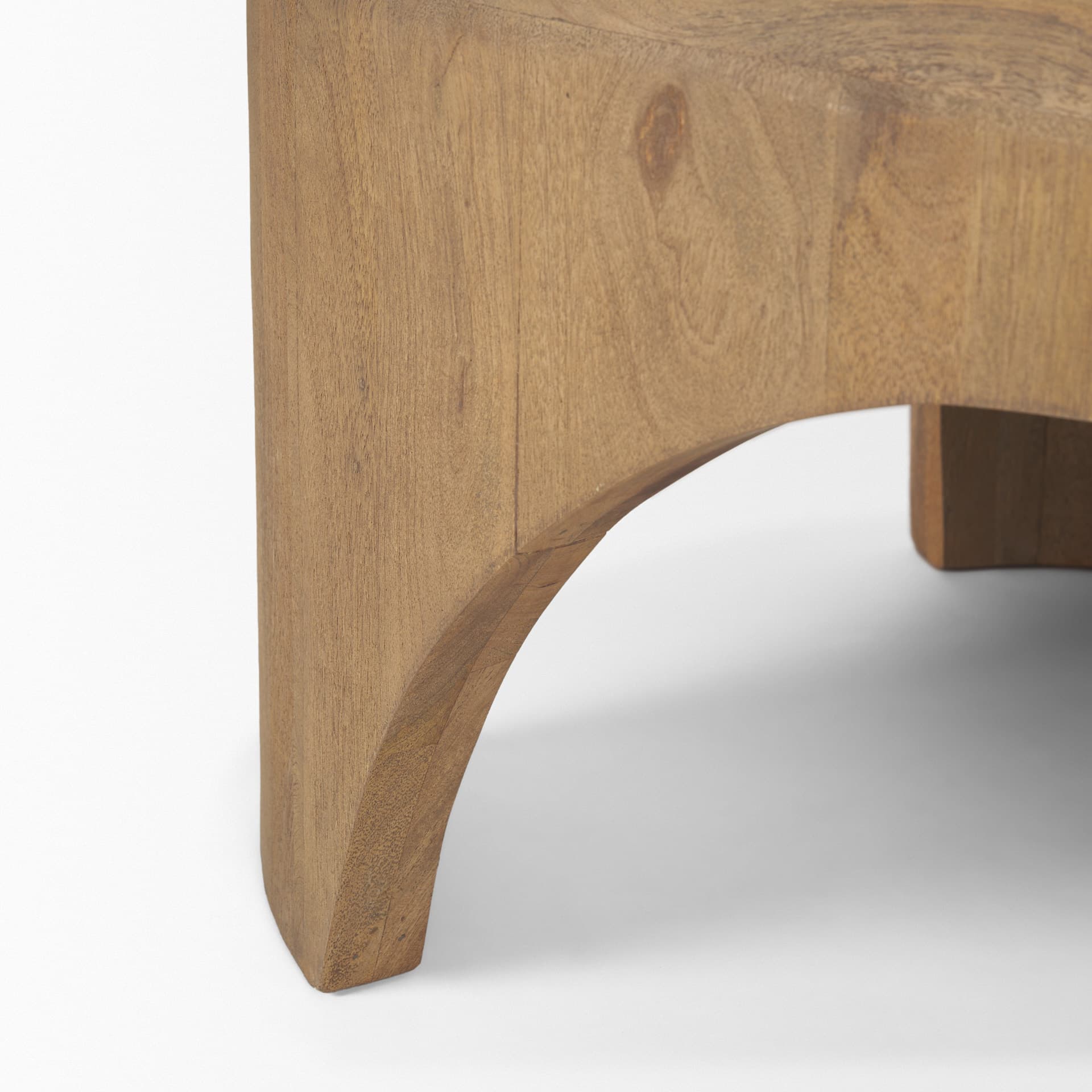 Shima Oval Light Brown Wood w/ Arched Legs Coffee Table — product photograph