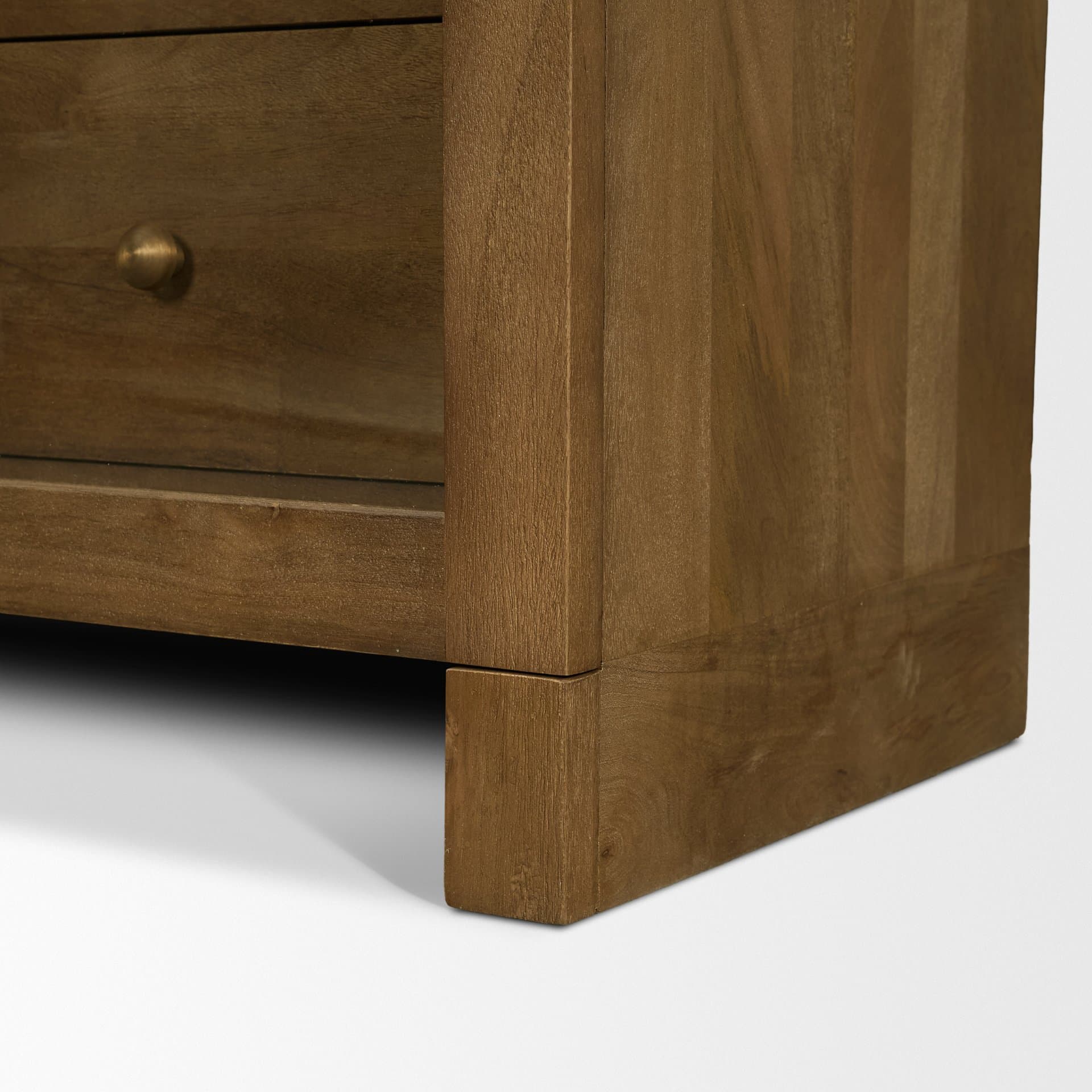 Suri Mid Brown Wood W/Glass Doors Arched Curio Cabinet — product photograph