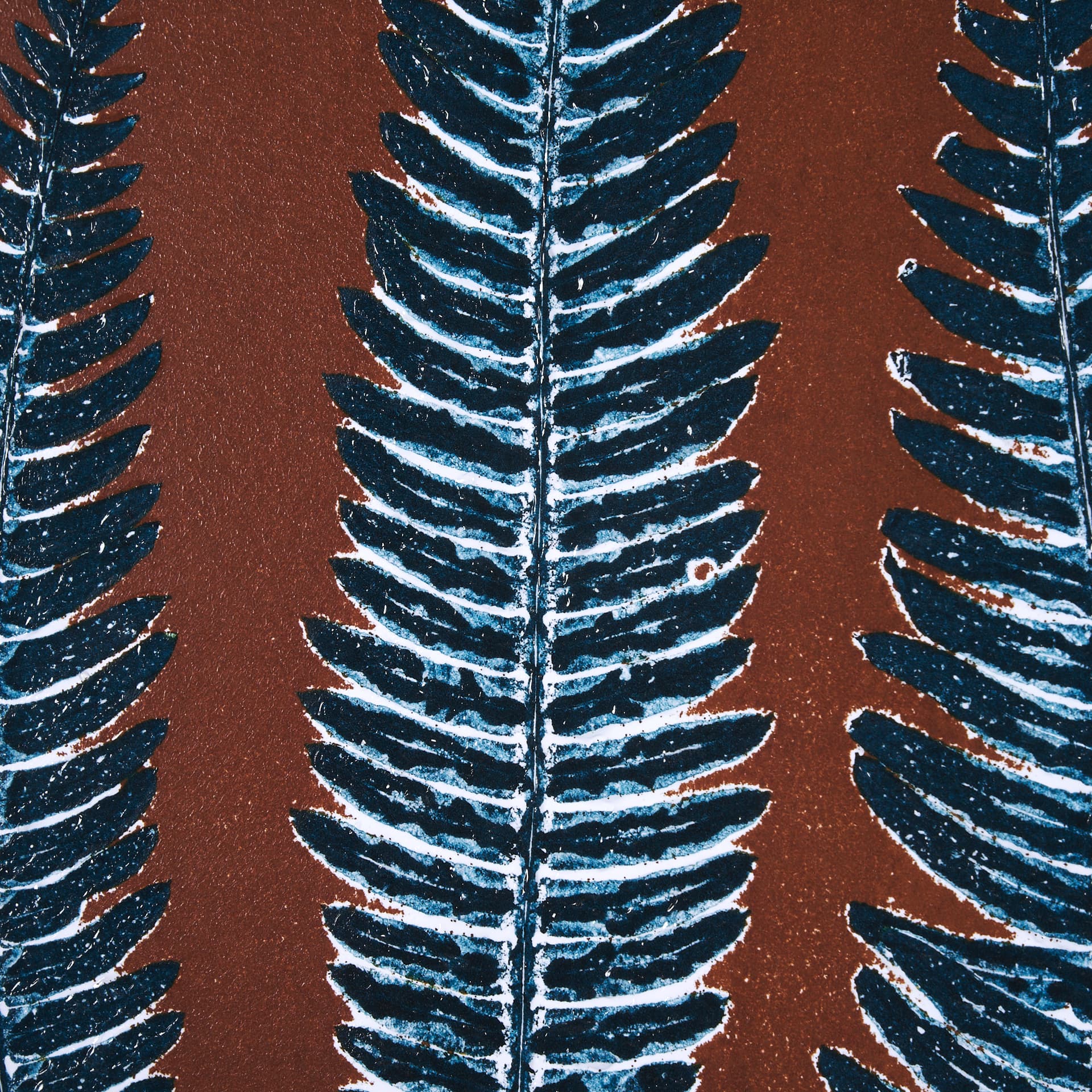 Nutmeg Fern 4 by Mary Margaret Briggs Hand Embellished Textured Framed Art Print Matted under Glass — product photograph