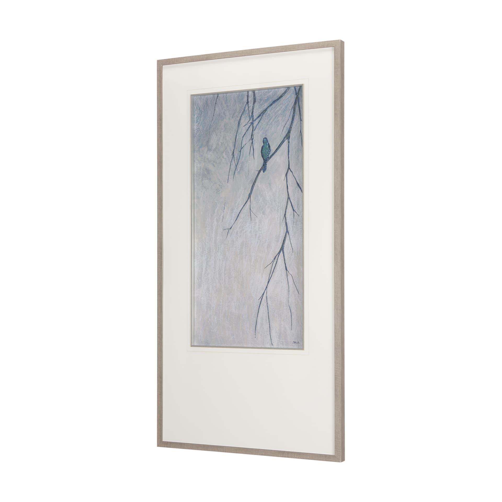 Bird Song I by Mercana Studio a Hand Embellished Textured Framed Art Print Matted under Glass — product photograph