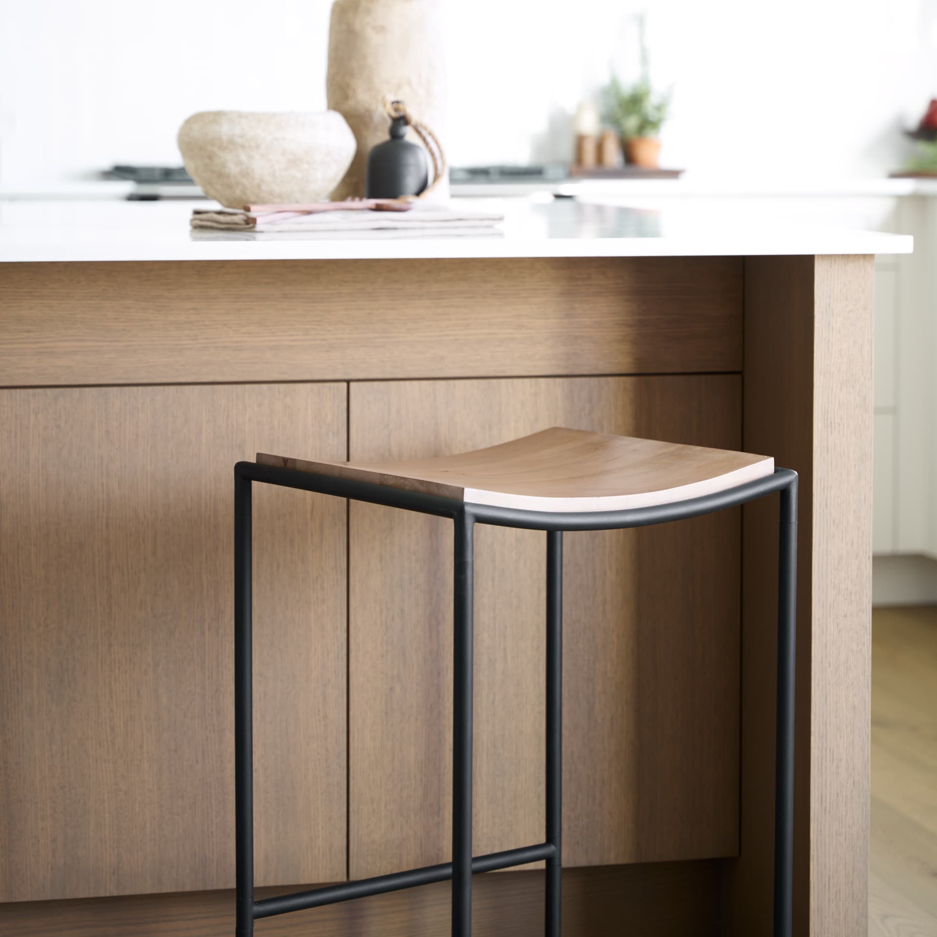 Taniel Backless 26in Seat Counter Stool | Light Brown Metal w/ Metal — product photograph