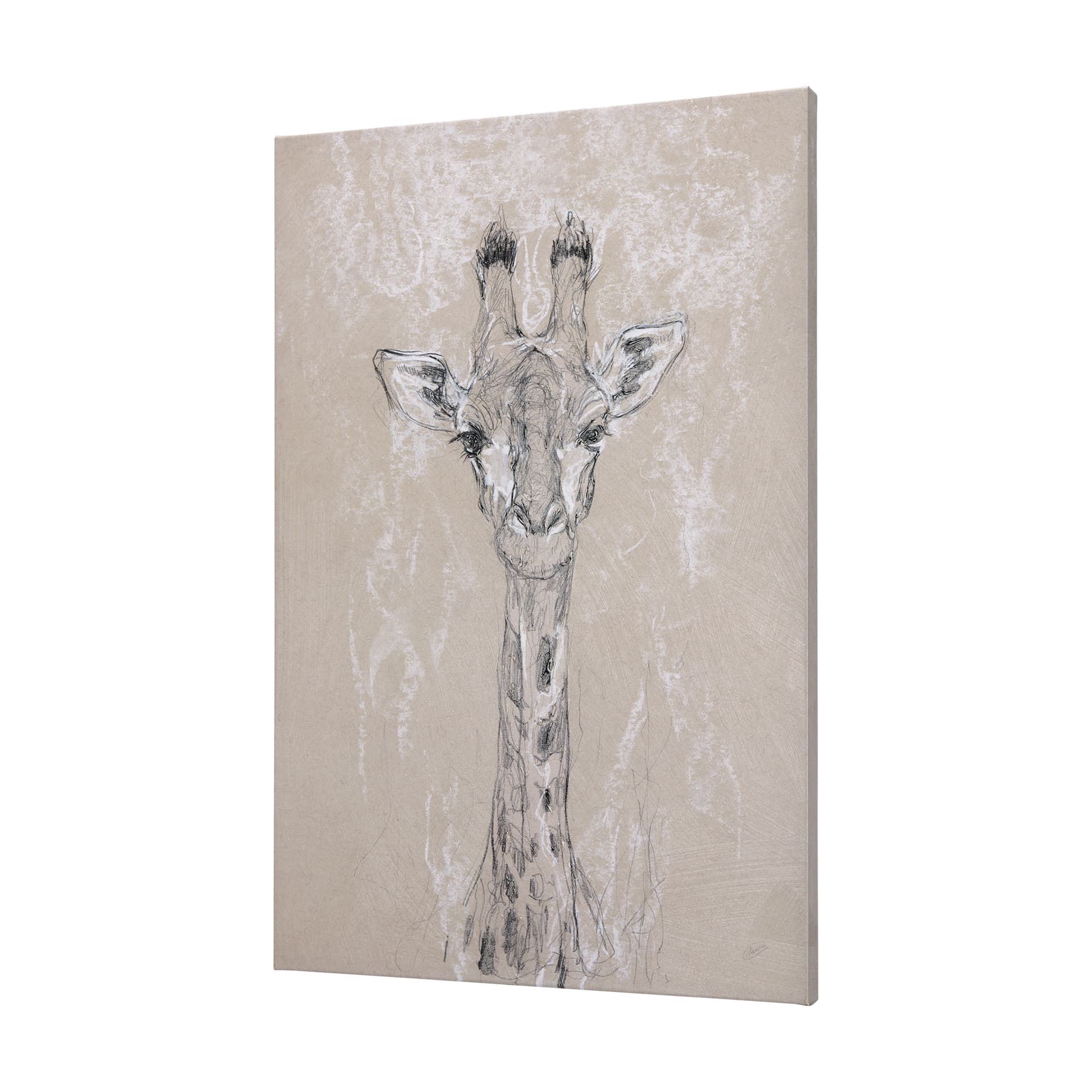 Sketch of animal IV (Giraffe) by Mercana Studio a Hand Embellished Textured Canvas — product photograph
