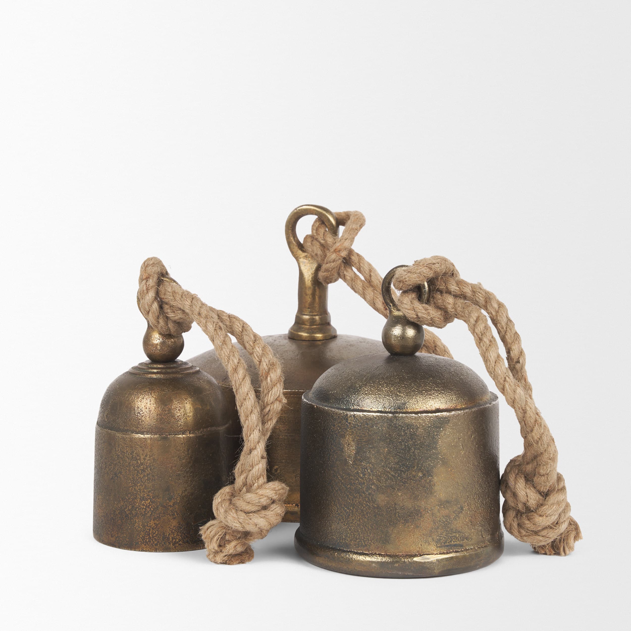 Quincy Large Gold Metal Decorative Bell Object — product photograph