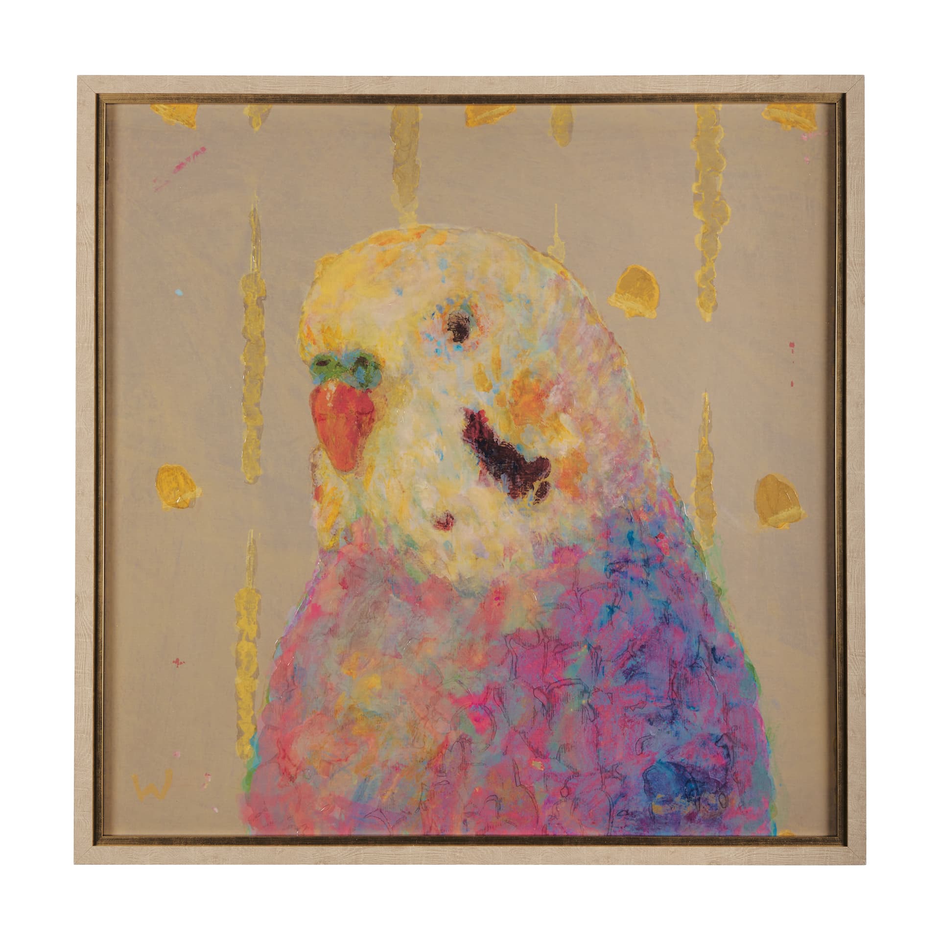 Pop Birds - Flight by Mercana Studio Hand Embellished Textured Framed Art Print Matted under Glass — product photograph
