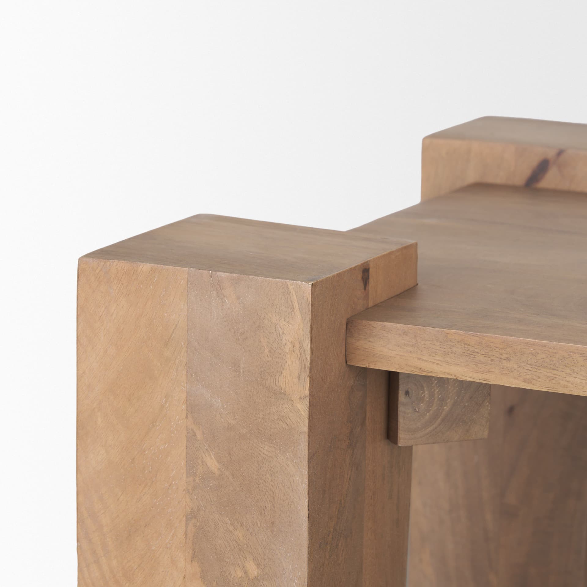 Beth Light Brown Wood Square Accent Table — product photograph